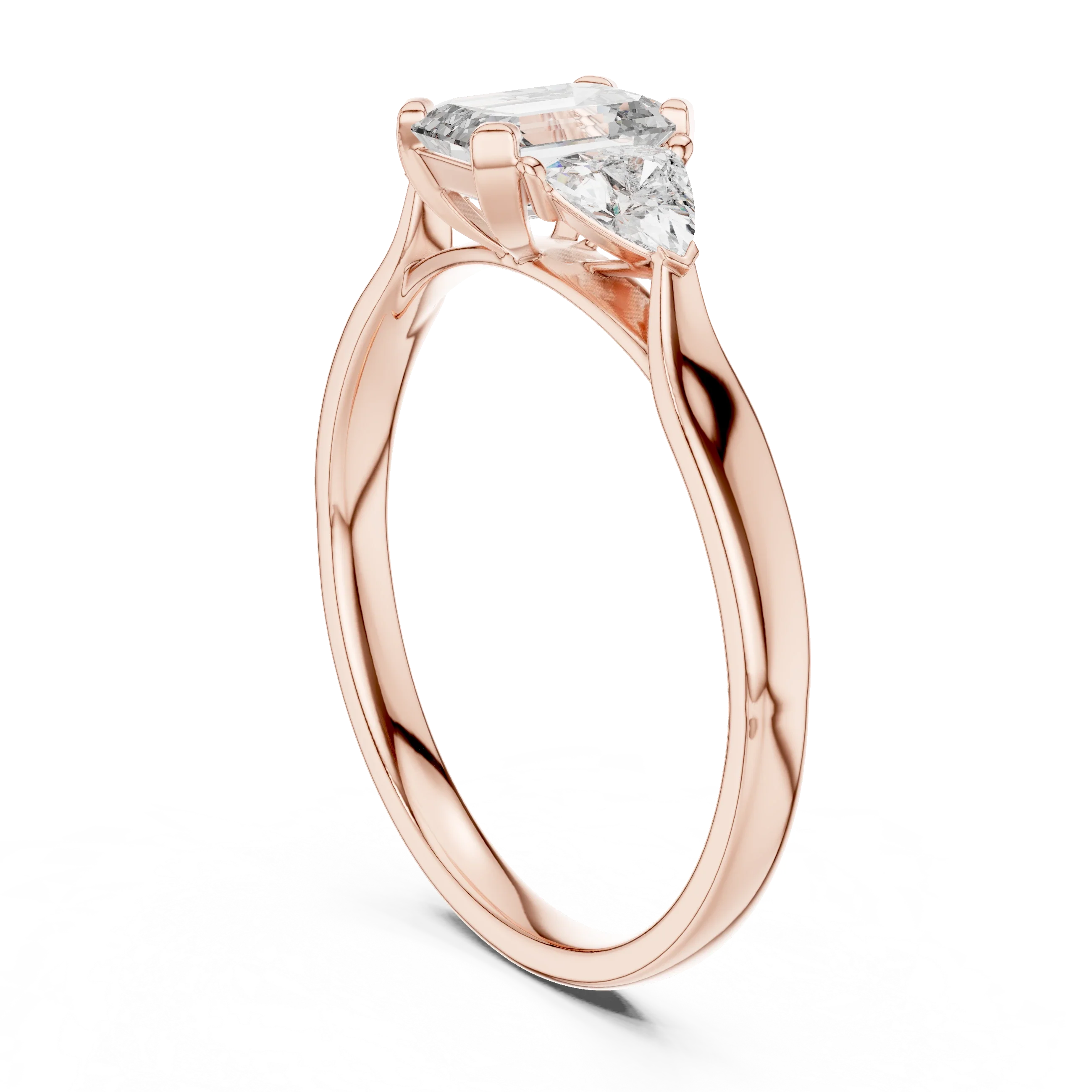 Elysian Trio Emerald Diamond Ring