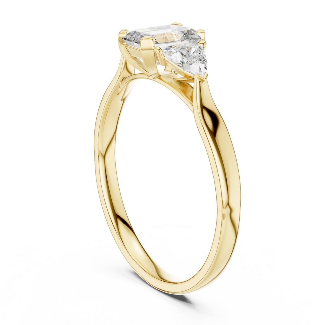 Elysian Trio Emerald Diamond Ring