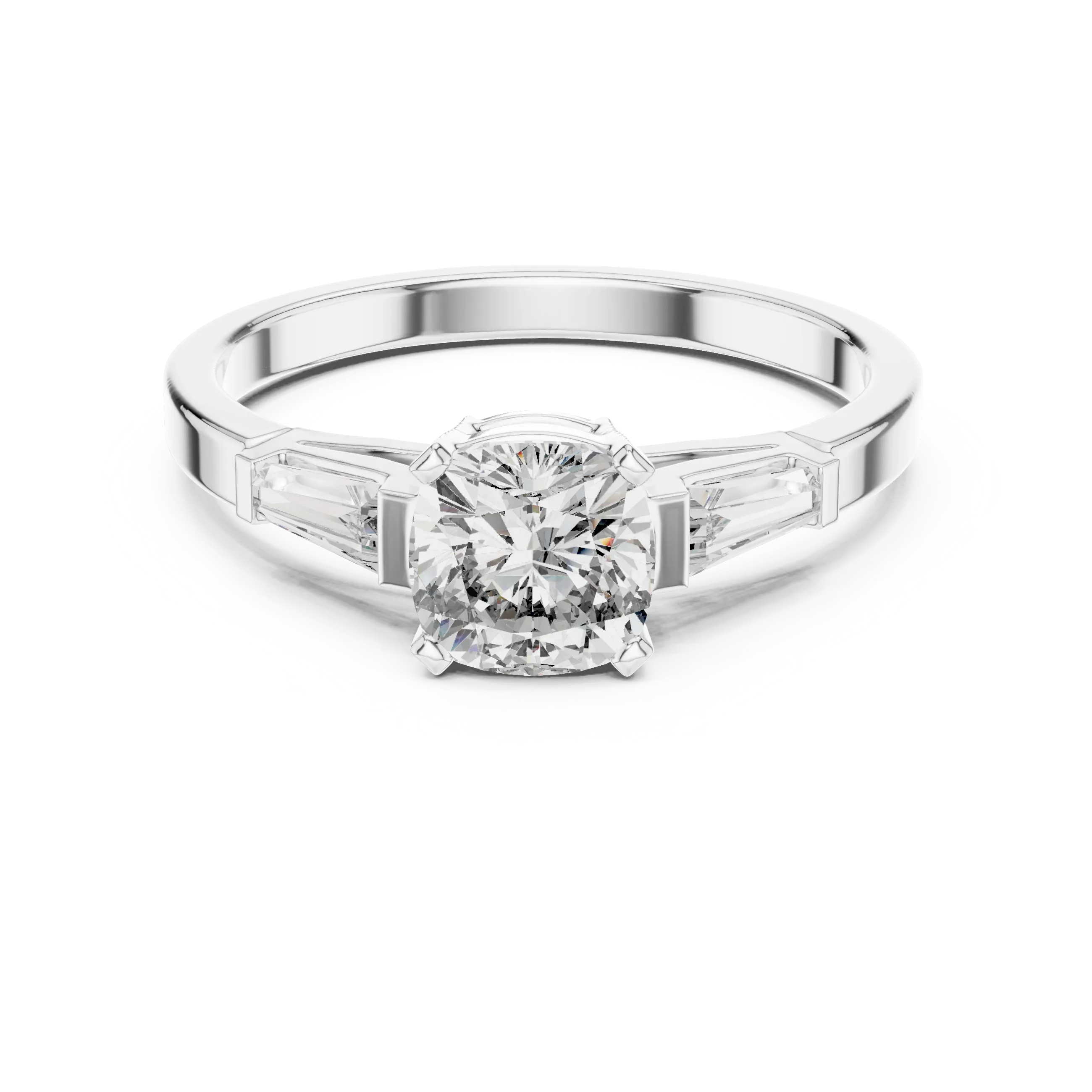 Three Stone Cushion Diamond Ring