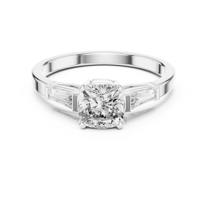 Three Stone Cushion Diamond Ring