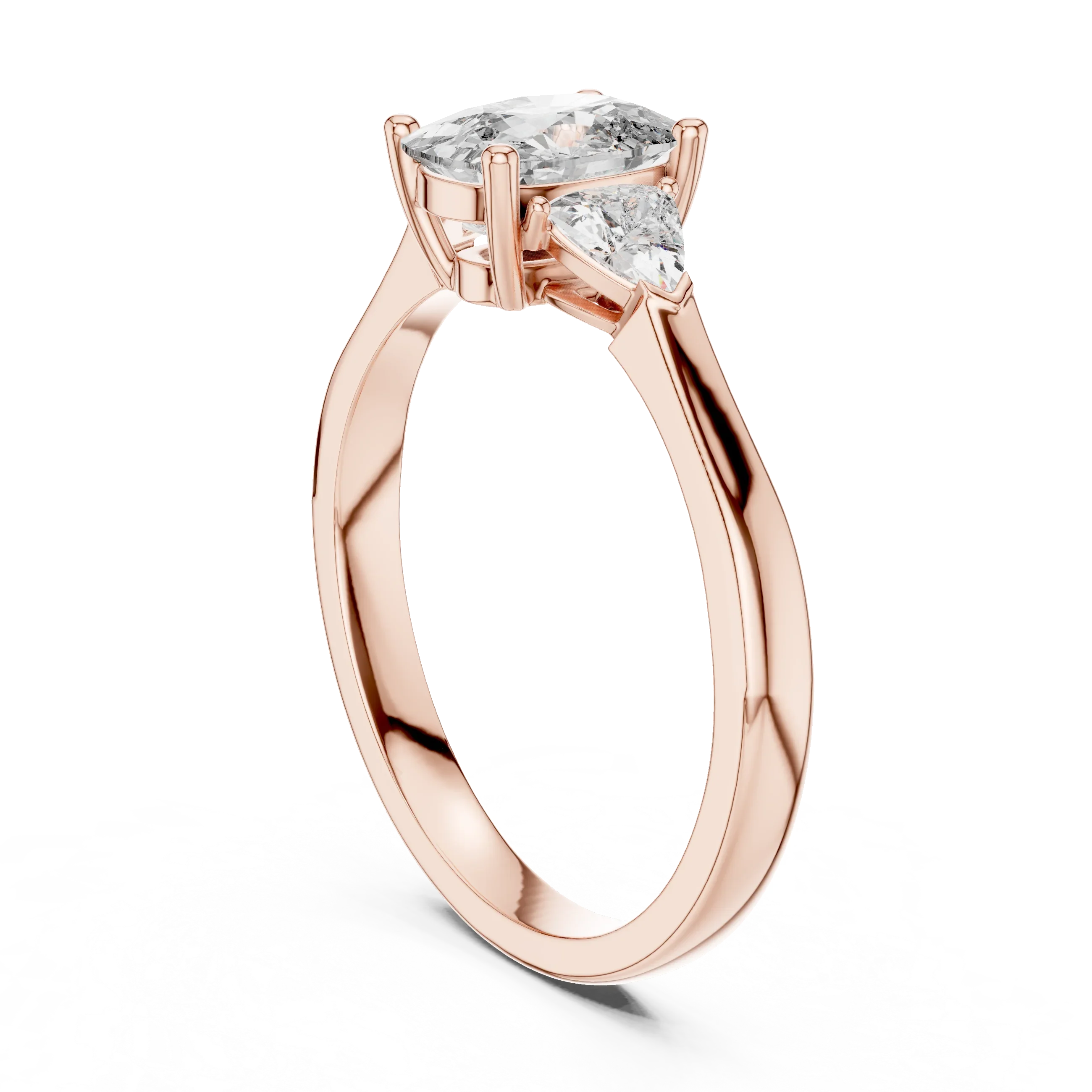 Trillion Cushion Diamond Engagement Ring