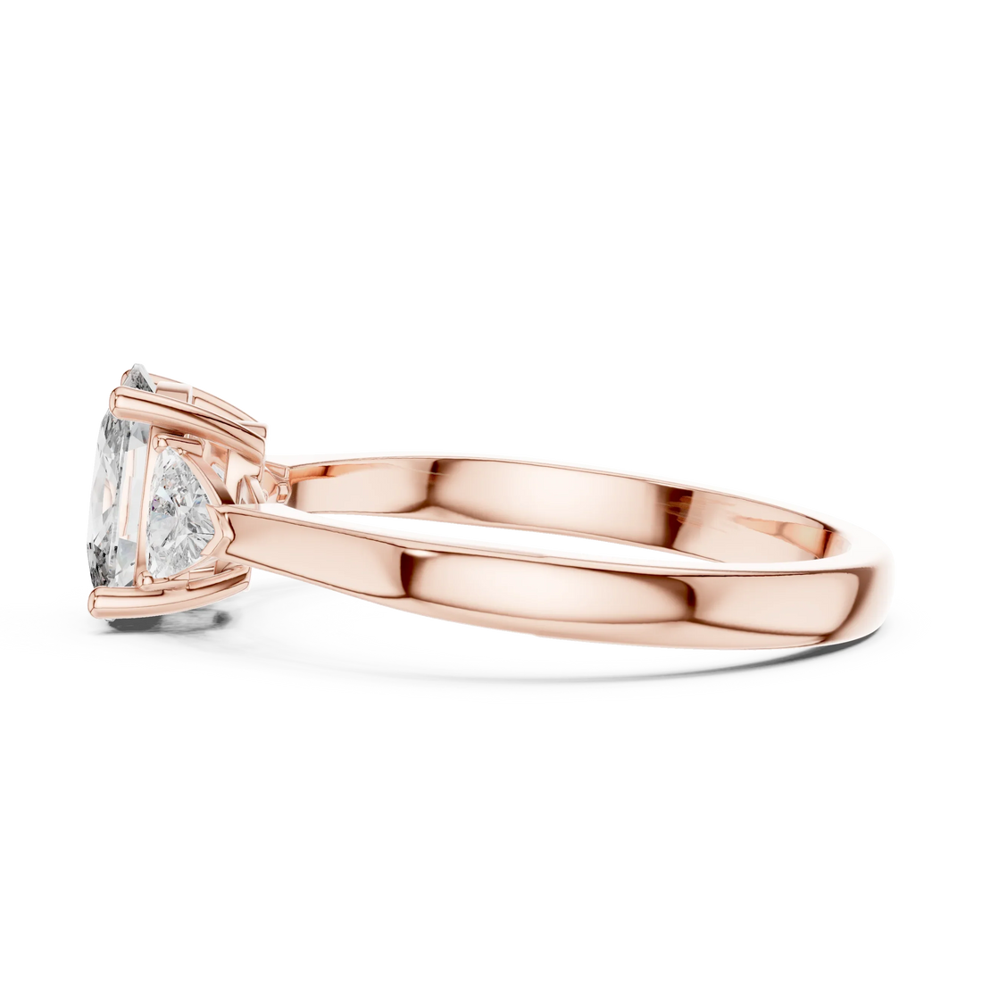 Trillion Cushion Diamond Engagement Ring