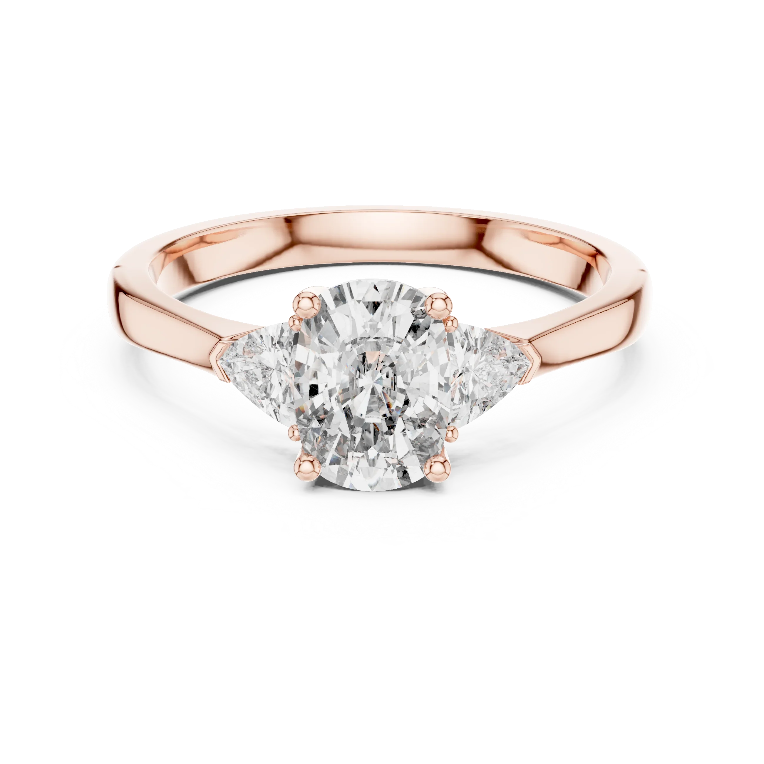 Trillion Cushion Diamond Engagement Ring
