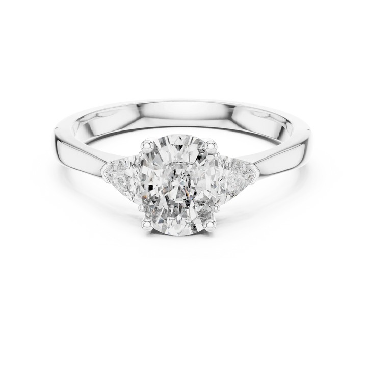 Trillion Cushion Diamond Engagement Ring