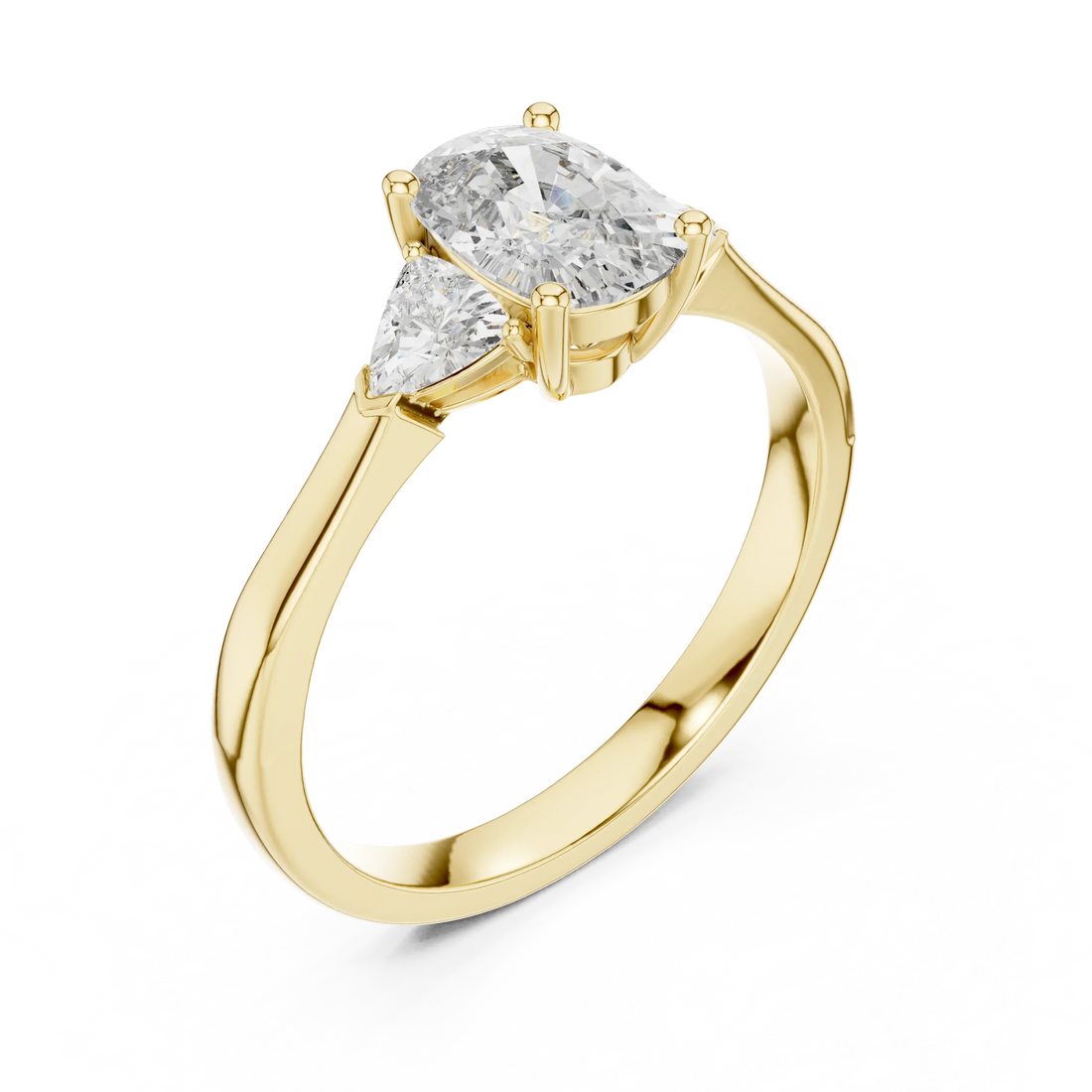 Trillion Cushion Diamond Engagement Ring