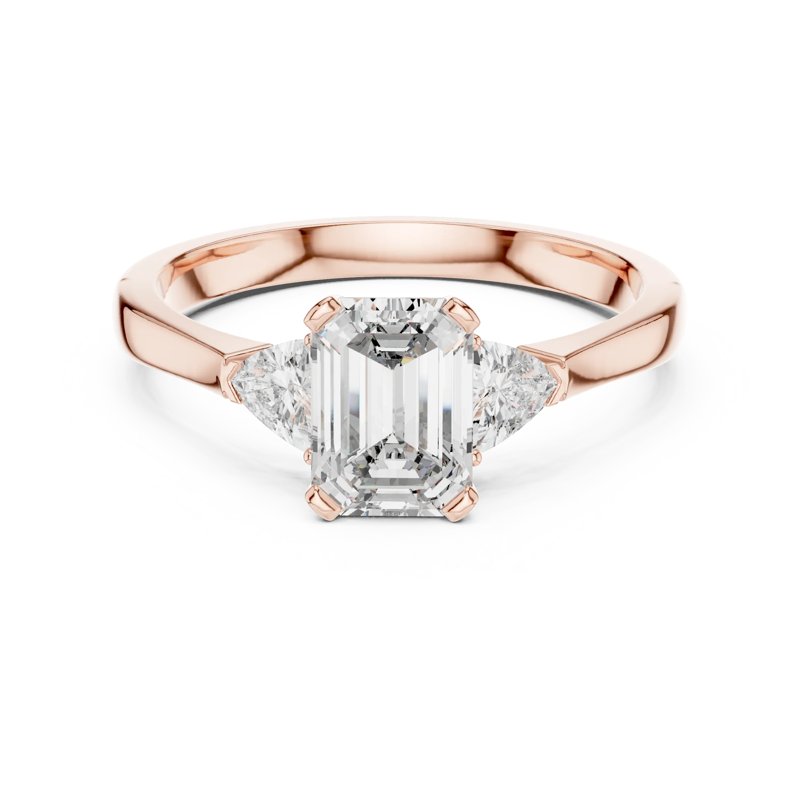 Trillion Emerald Diamond Engagement Ring