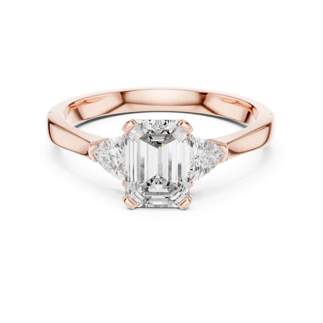 Trillion Emerald Diamond Engagement Ring