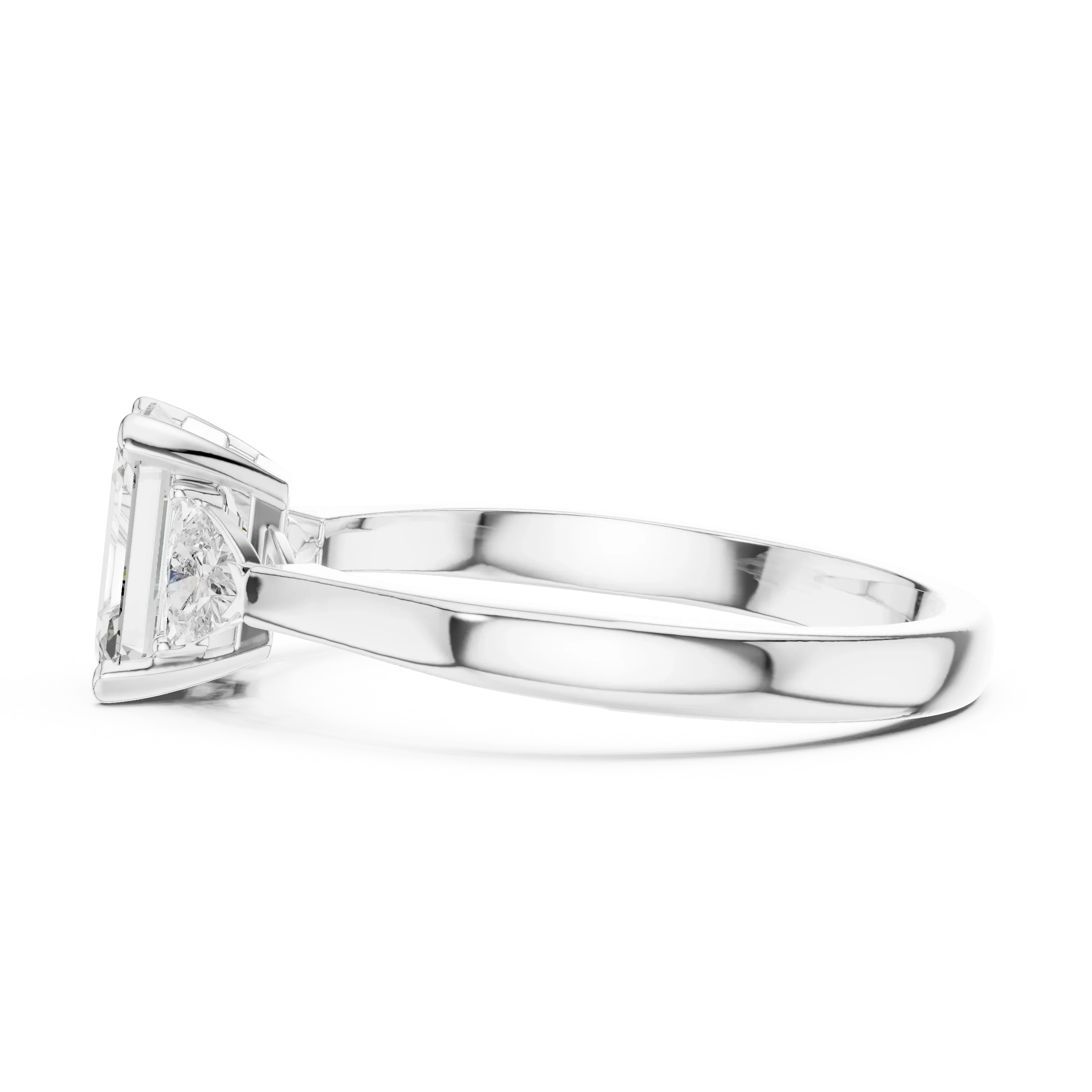 Trillion Emerald Diamond Engagement Ring