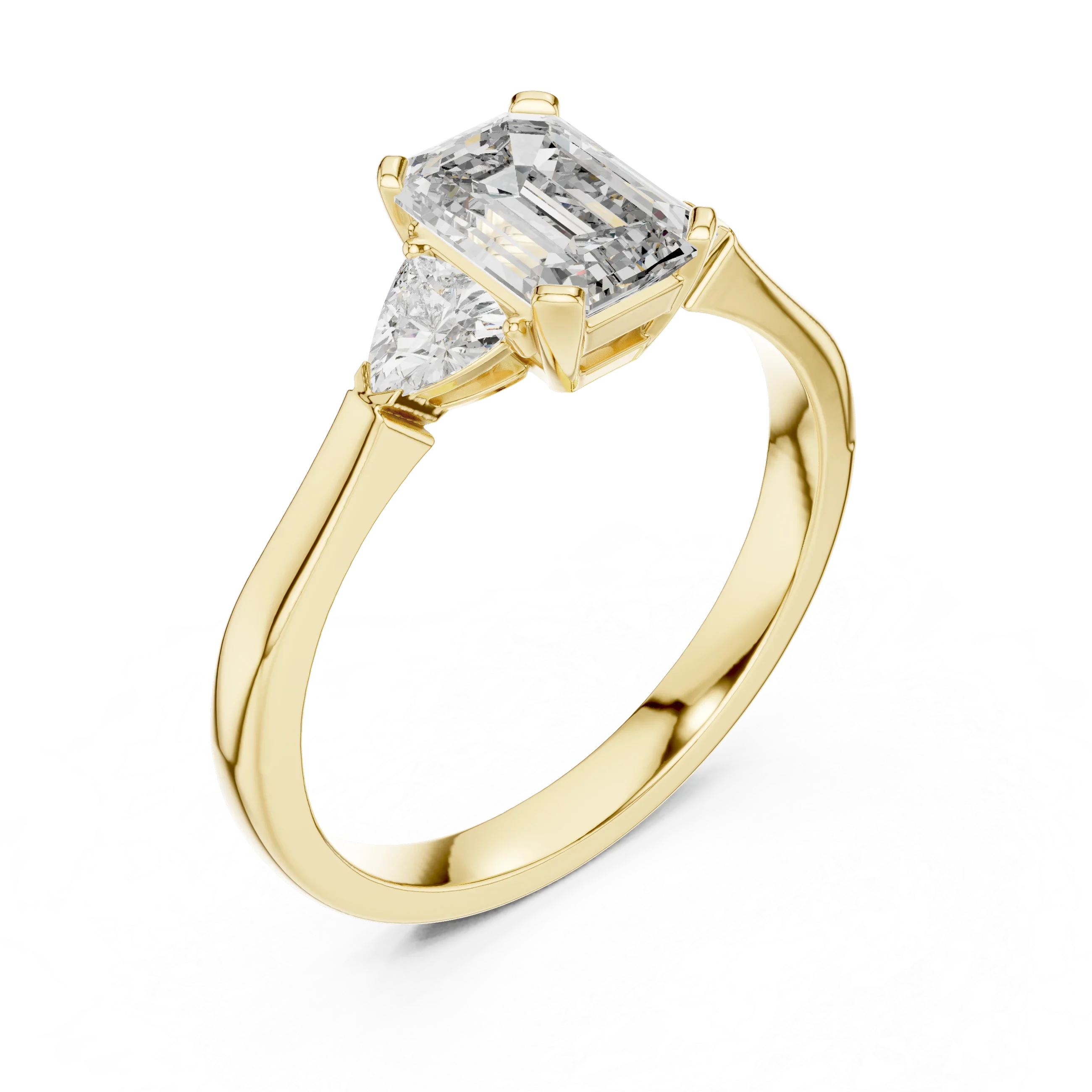 Trillion Emerald Diamond Engagement Ring
