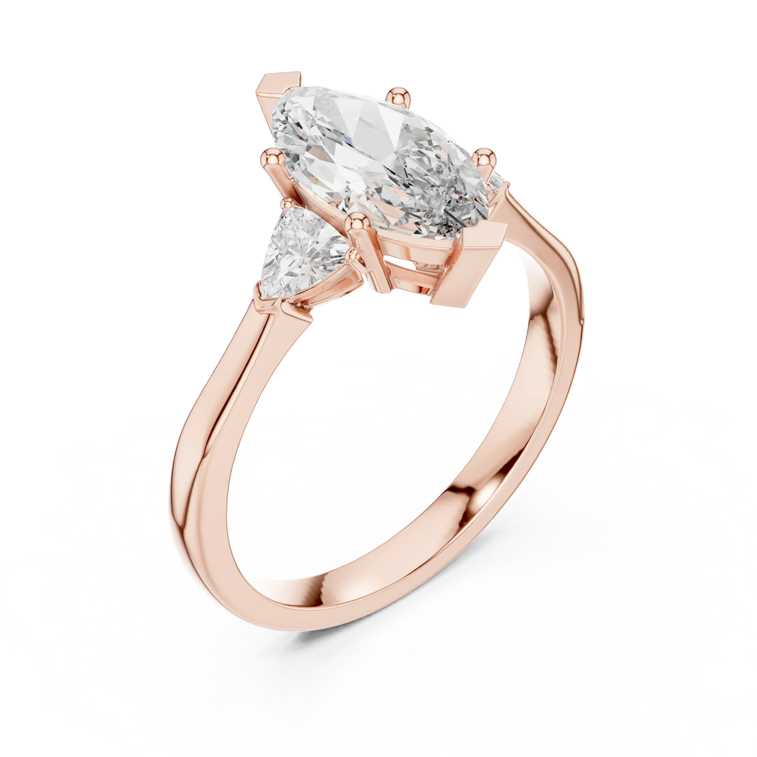 Three Stone Marquise Diamond Engagement Ring