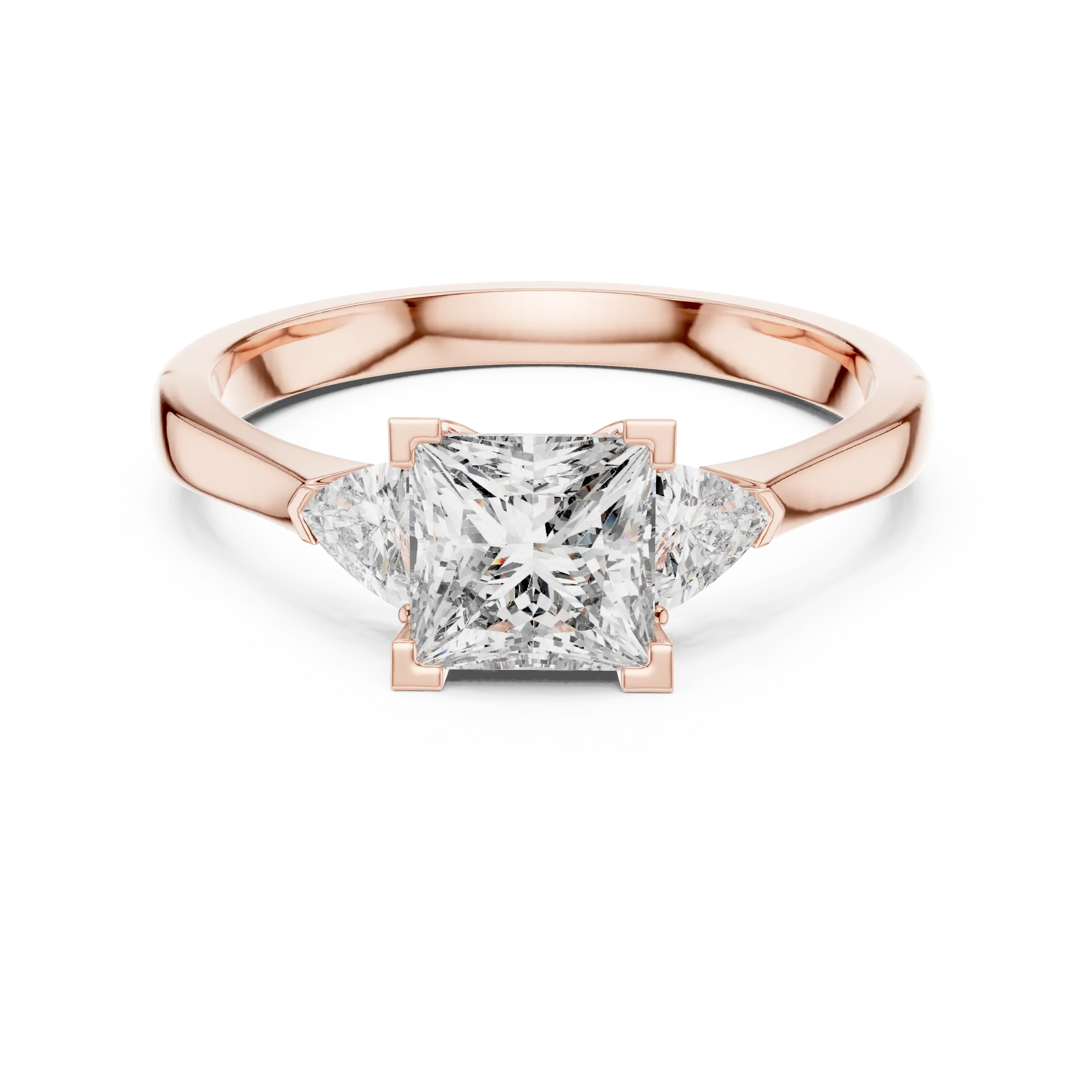 Princess Three Stone Diamond Engagement Ring