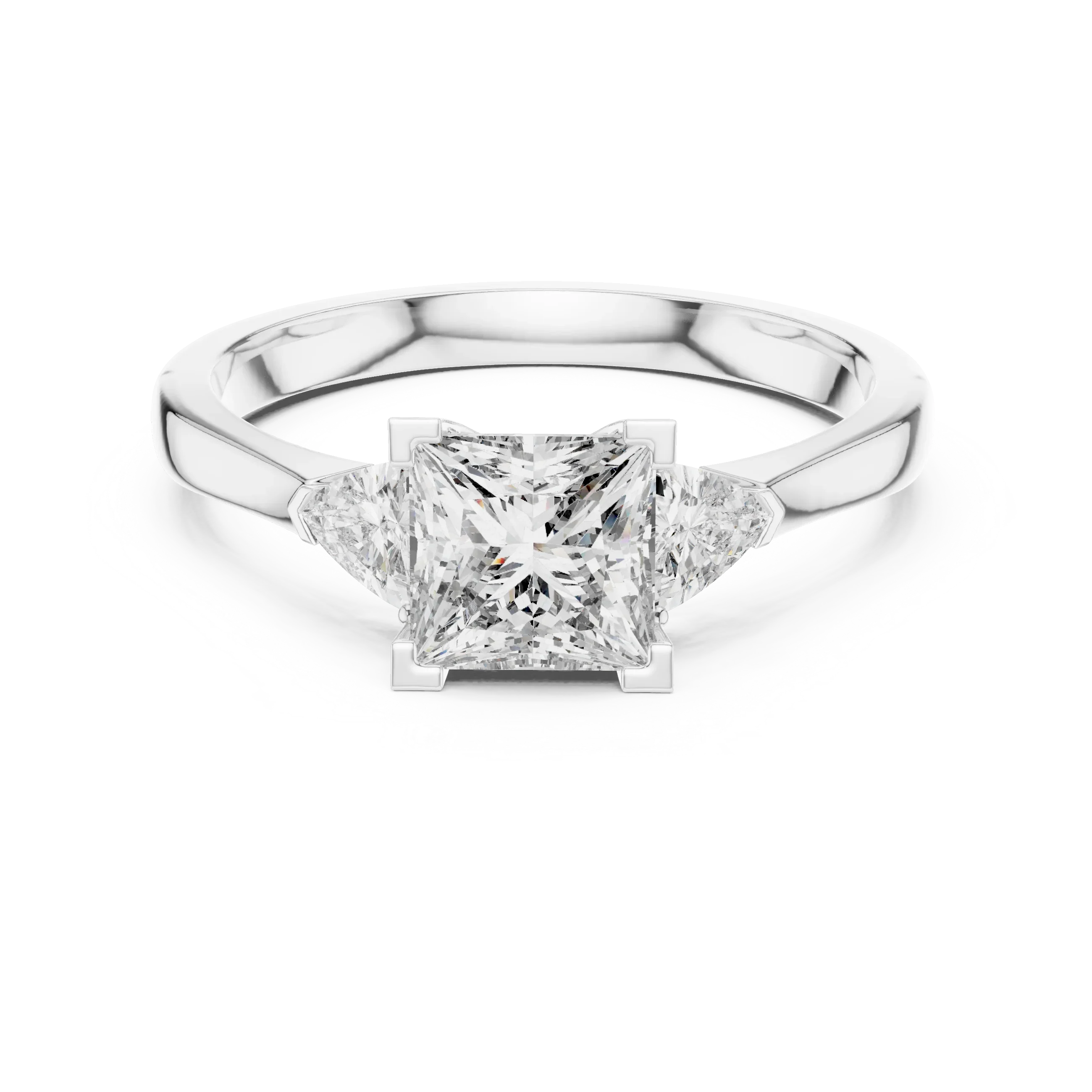 Princess Three Stone Diamond Engagement Ring