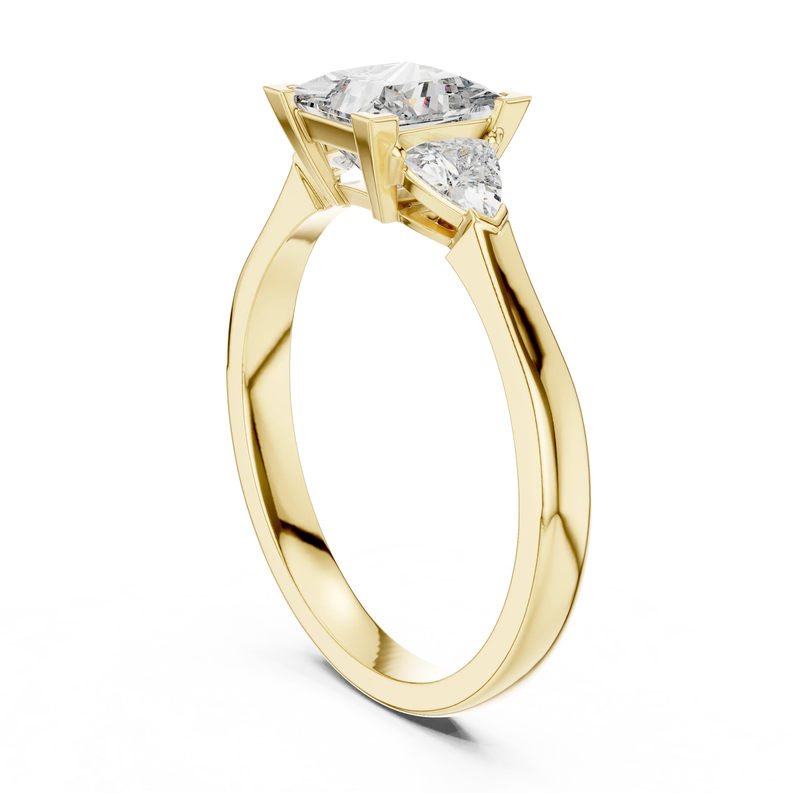 Princess Three Stone Diamond Engagement Ring