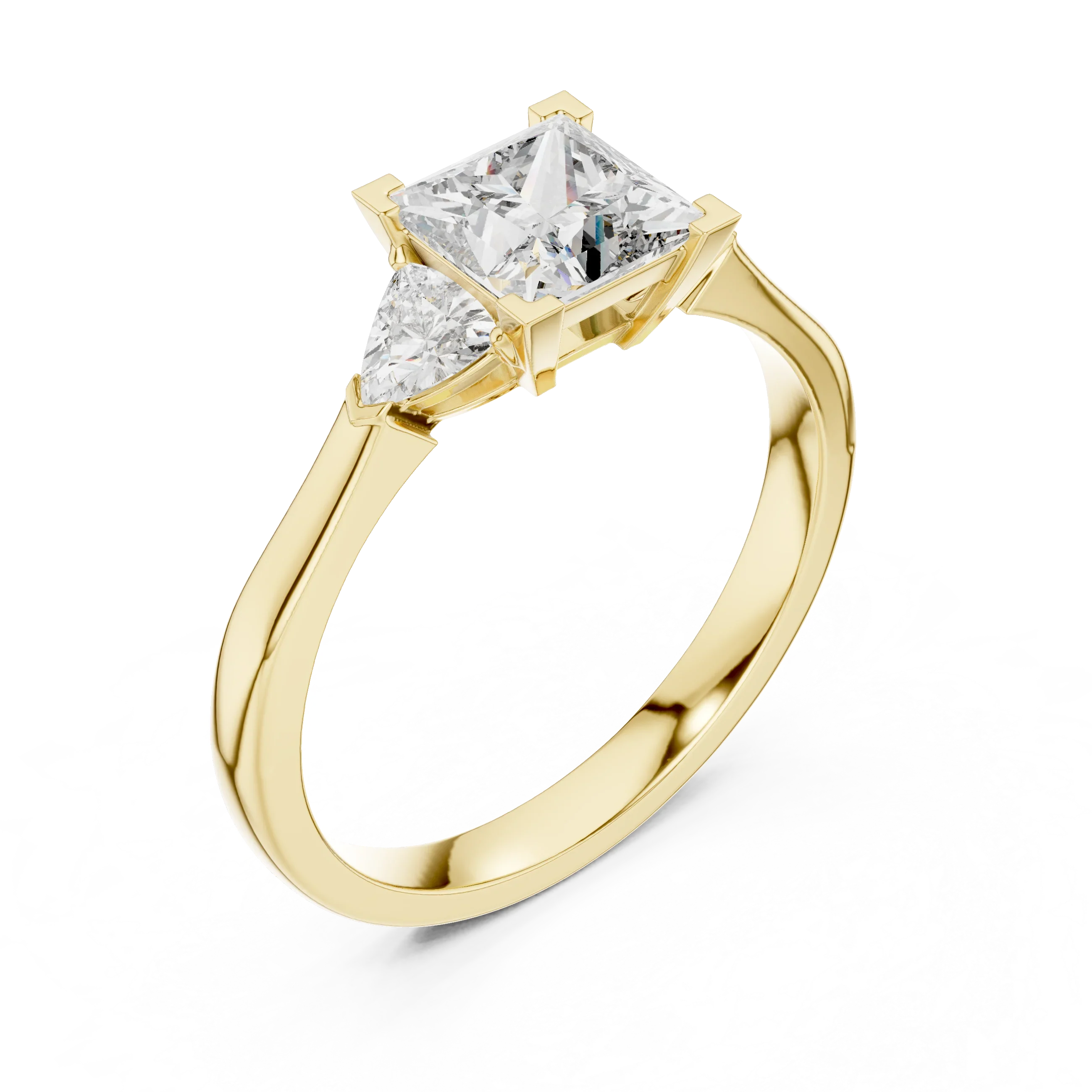 Princess Three Stone Diamond Engagement Ring