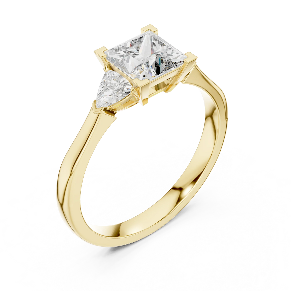 Princess Three Stone Diamond Engagement Ring