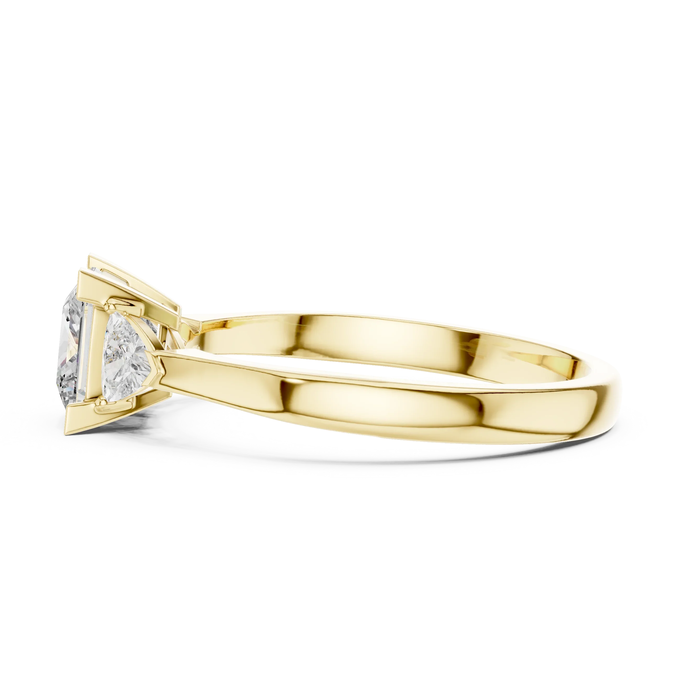 Princess Three Stone Diamond Engagement Ring