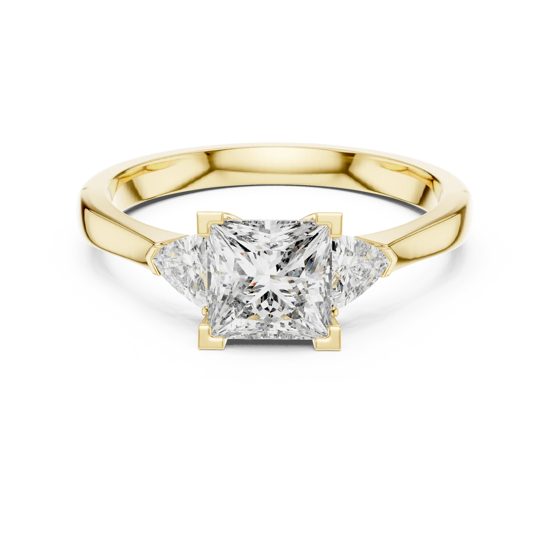 Princess Three Stone Diamond Engagement Ring