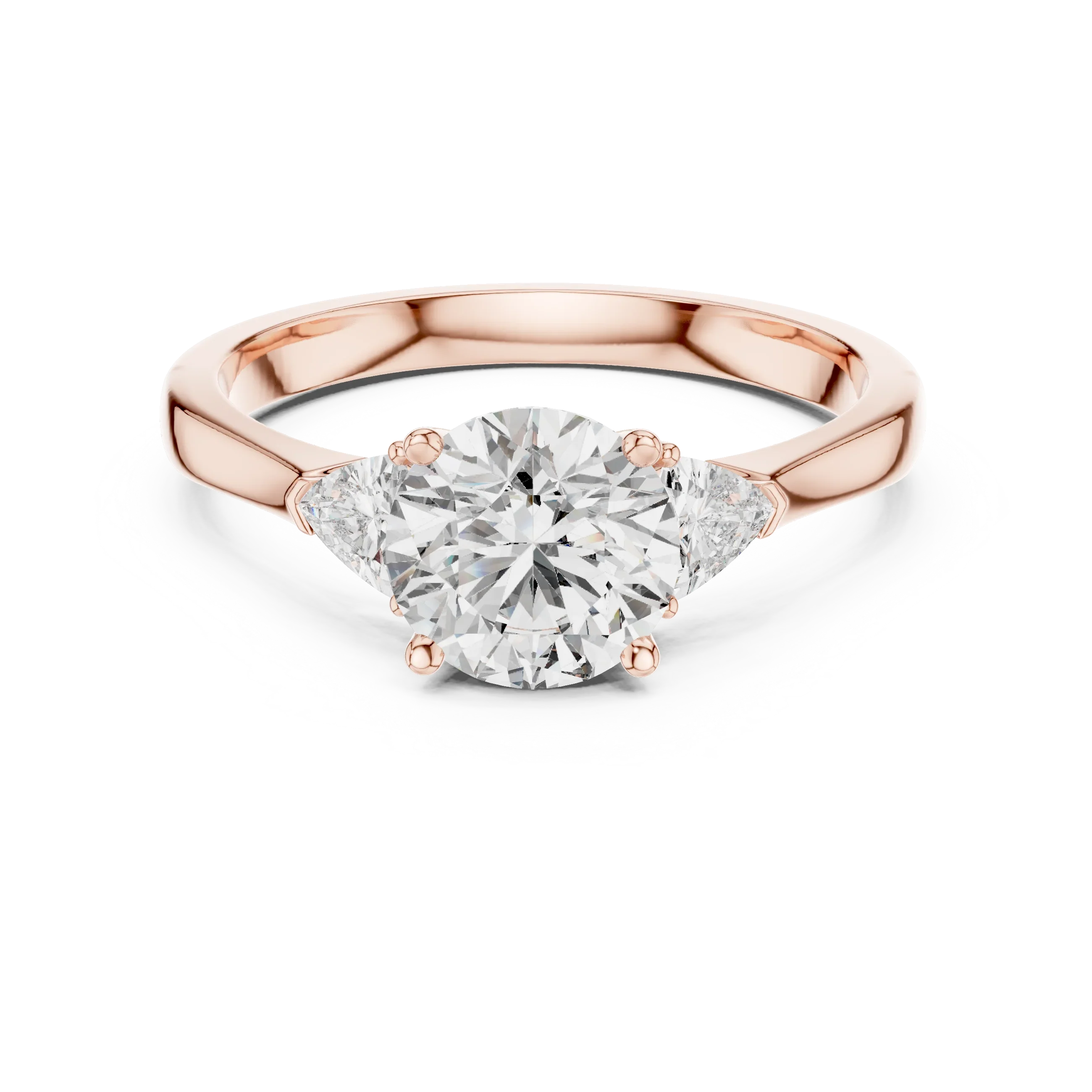 Round Three Stone Diamond Engagement Ring
