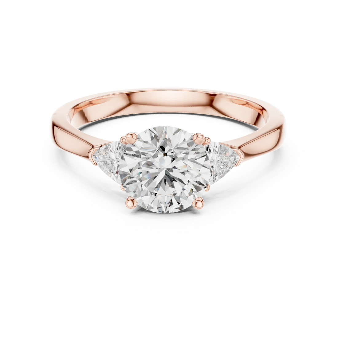 Round Three Stone Diamond Engagement Ring