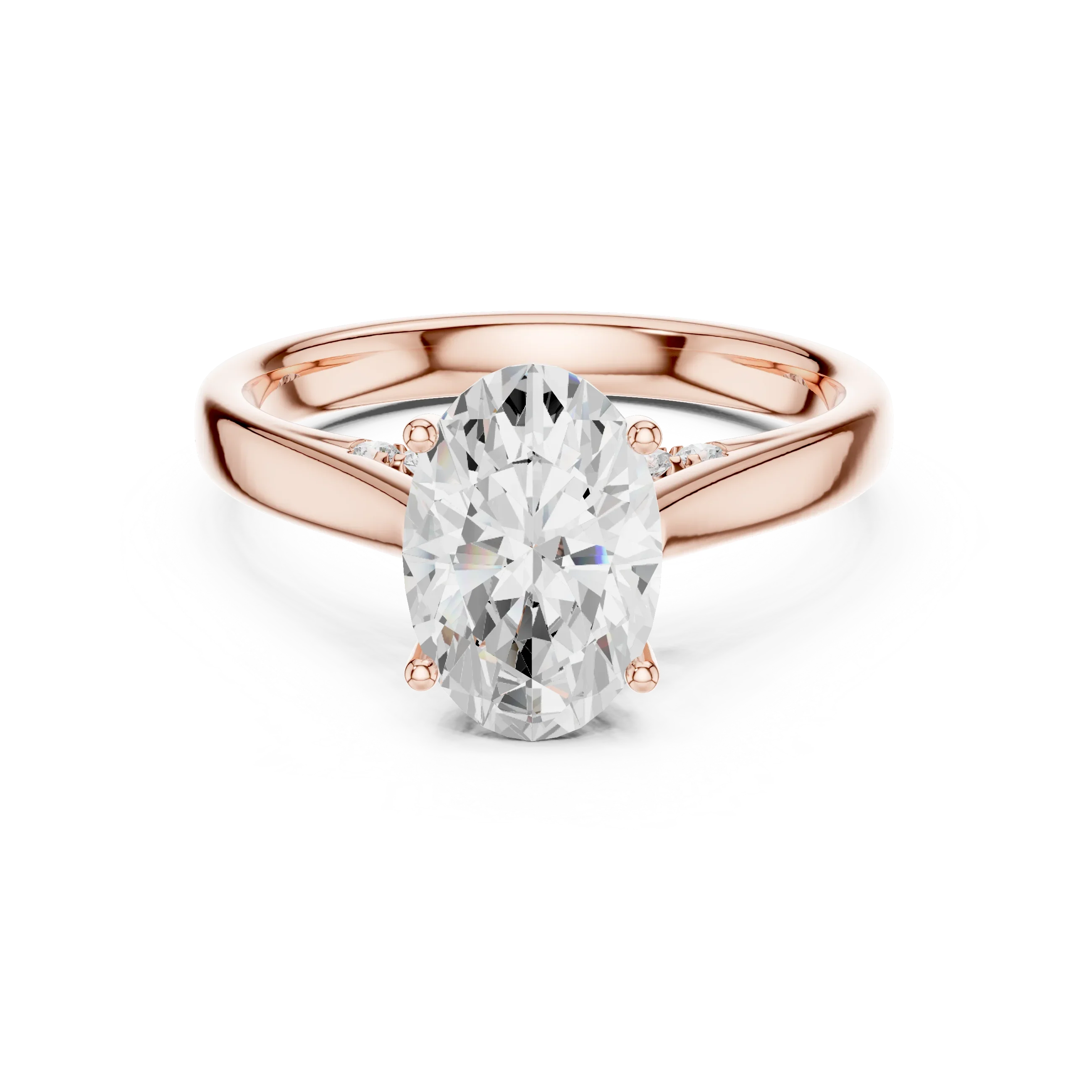 Oval Cut Diamond Cathedral Pave Engagement Ring