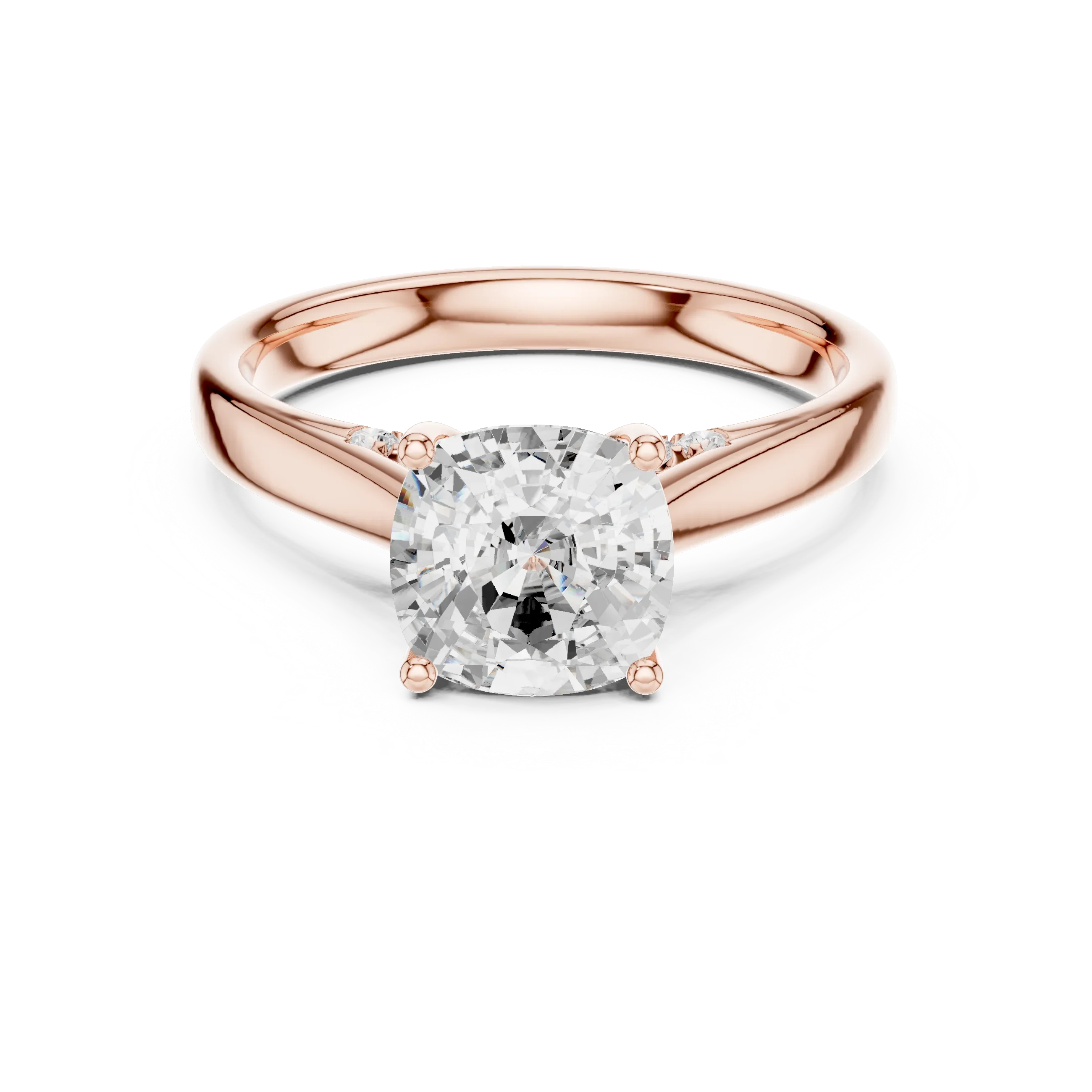 Cushion Cut Diamond Cathedral Pave Engagement Ring