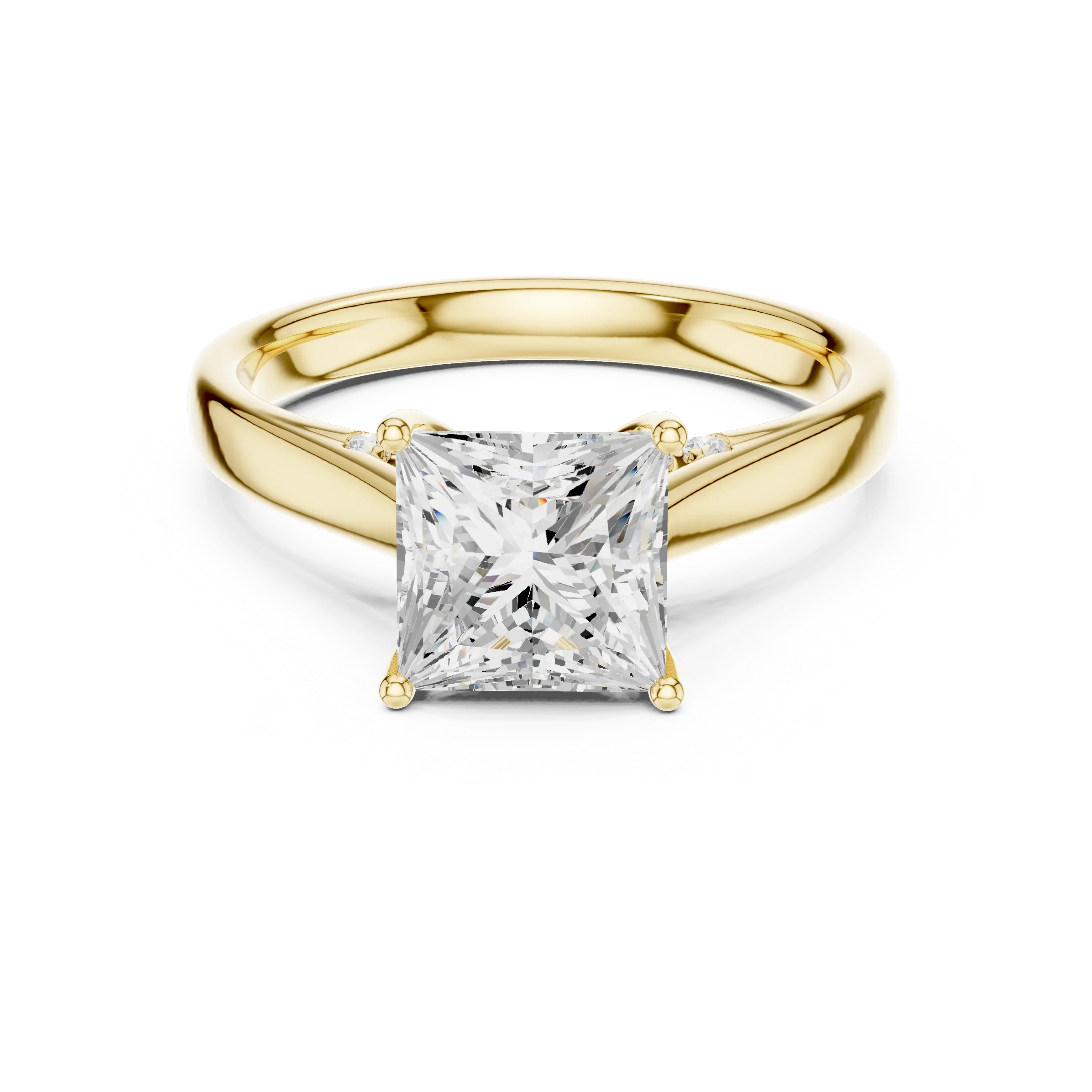 Princess Cut Diamond Cathedral Pave Engagement Ring