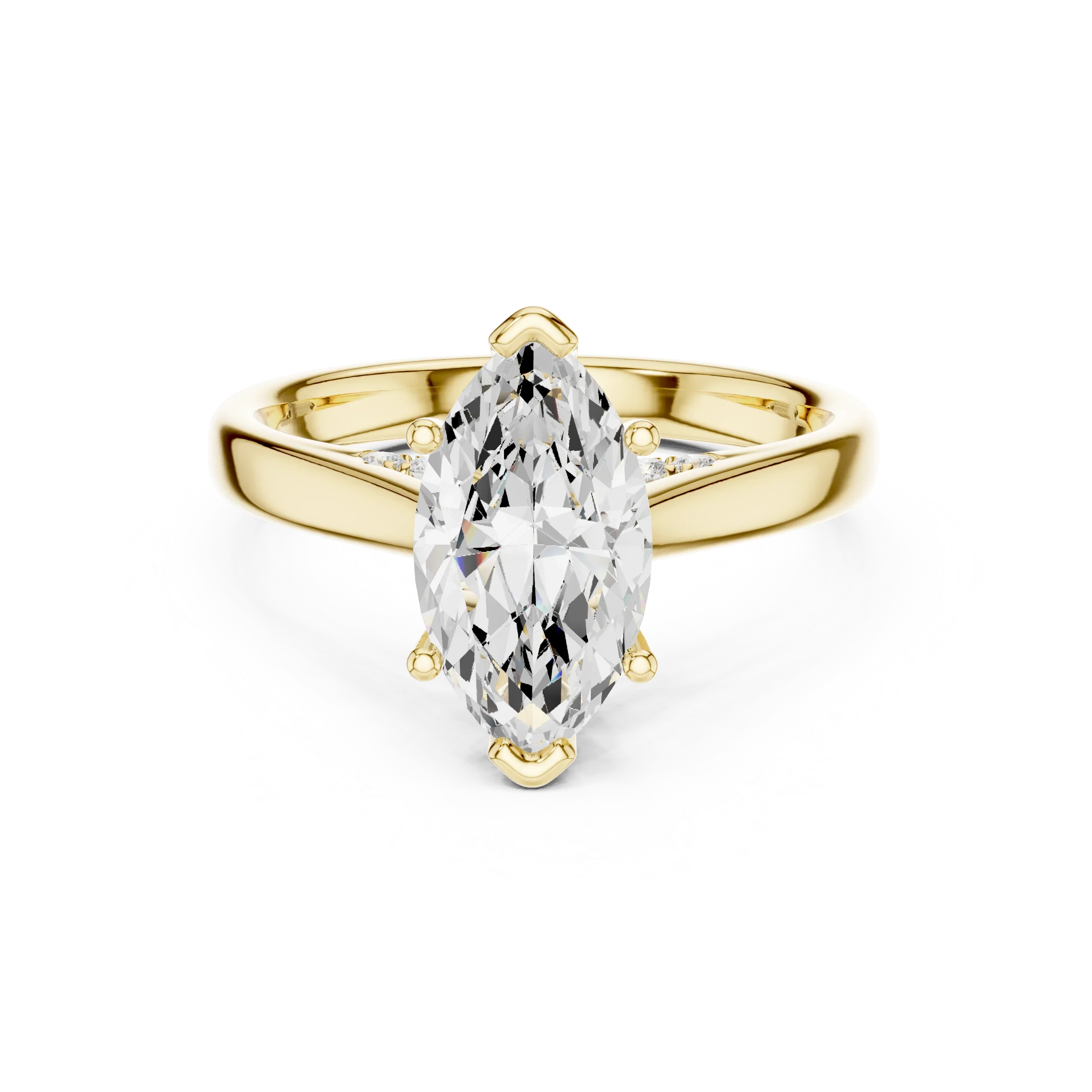 Marquise Cut Diamond Cathedral Pave Engagement Ring
