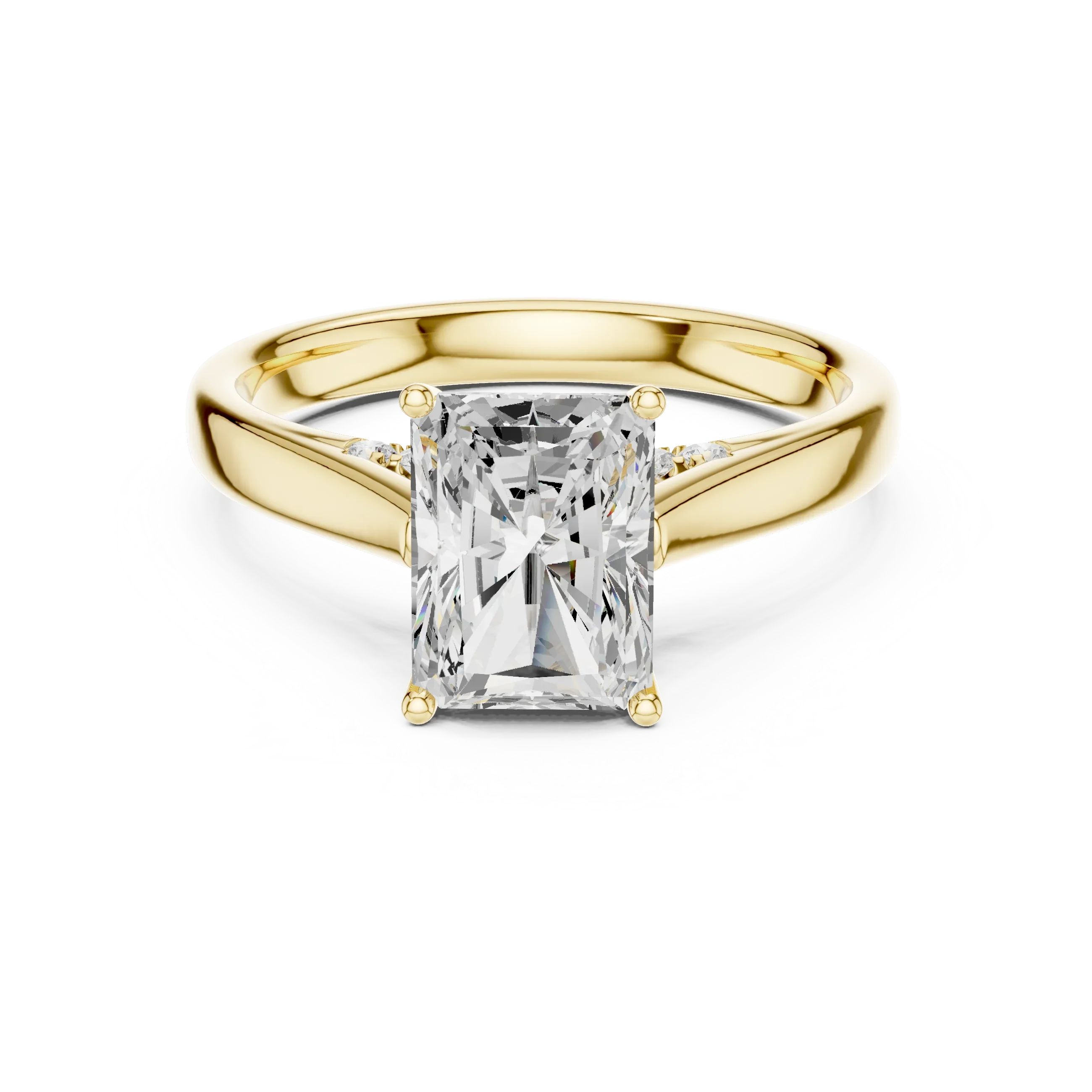 Radiant Cut Diamond Cathedral Pave Engagement Ring