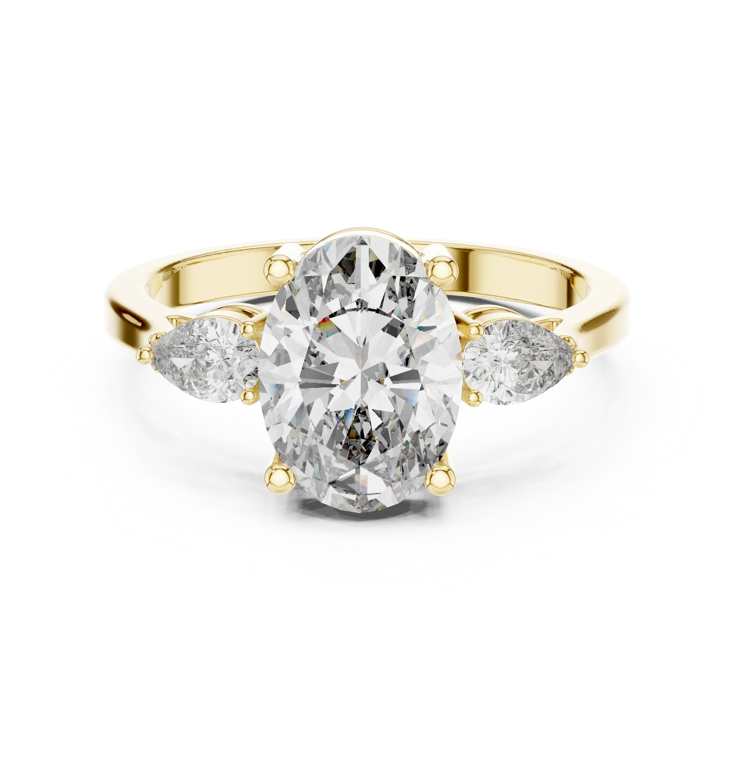 Oval Cut Diamond Engagement Ring with Side Accent Diamond