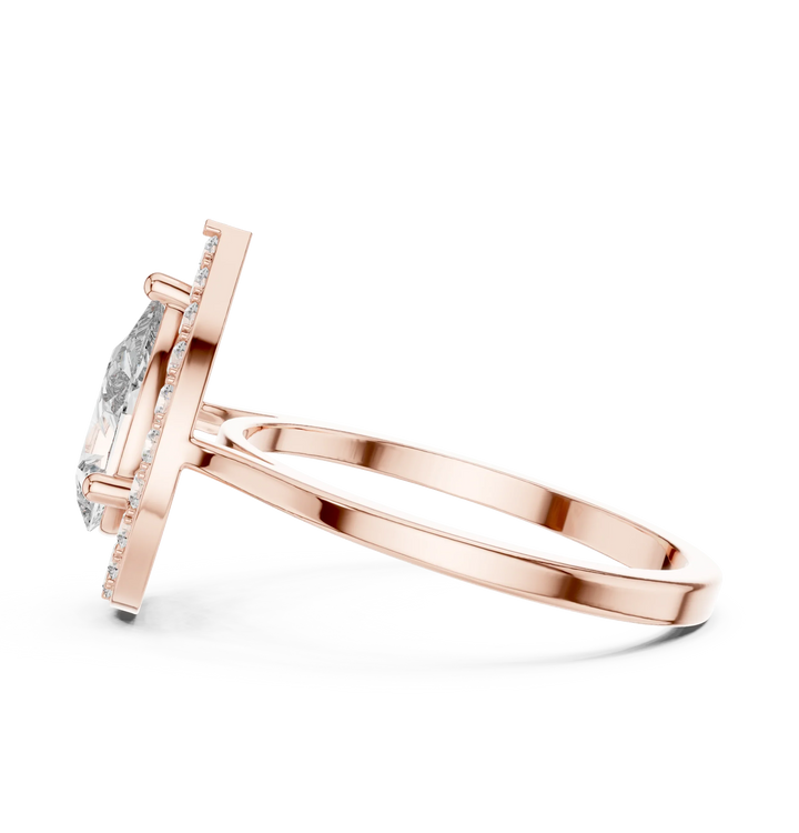 Pear Shaped Halo Diamond Engagement Ring