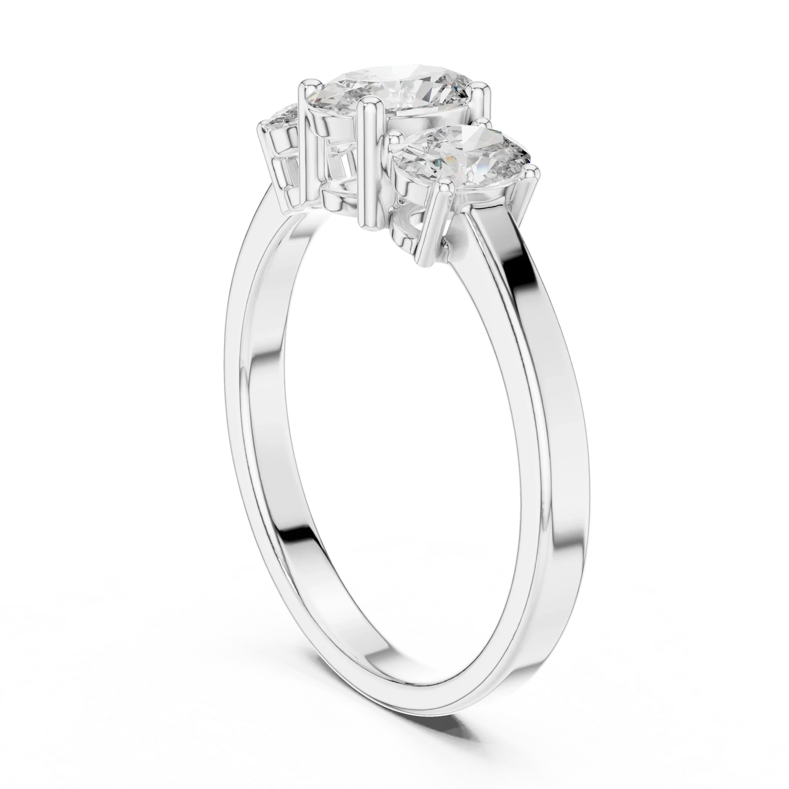 Oval Cut Three-Stone Diamond Engagement Ring