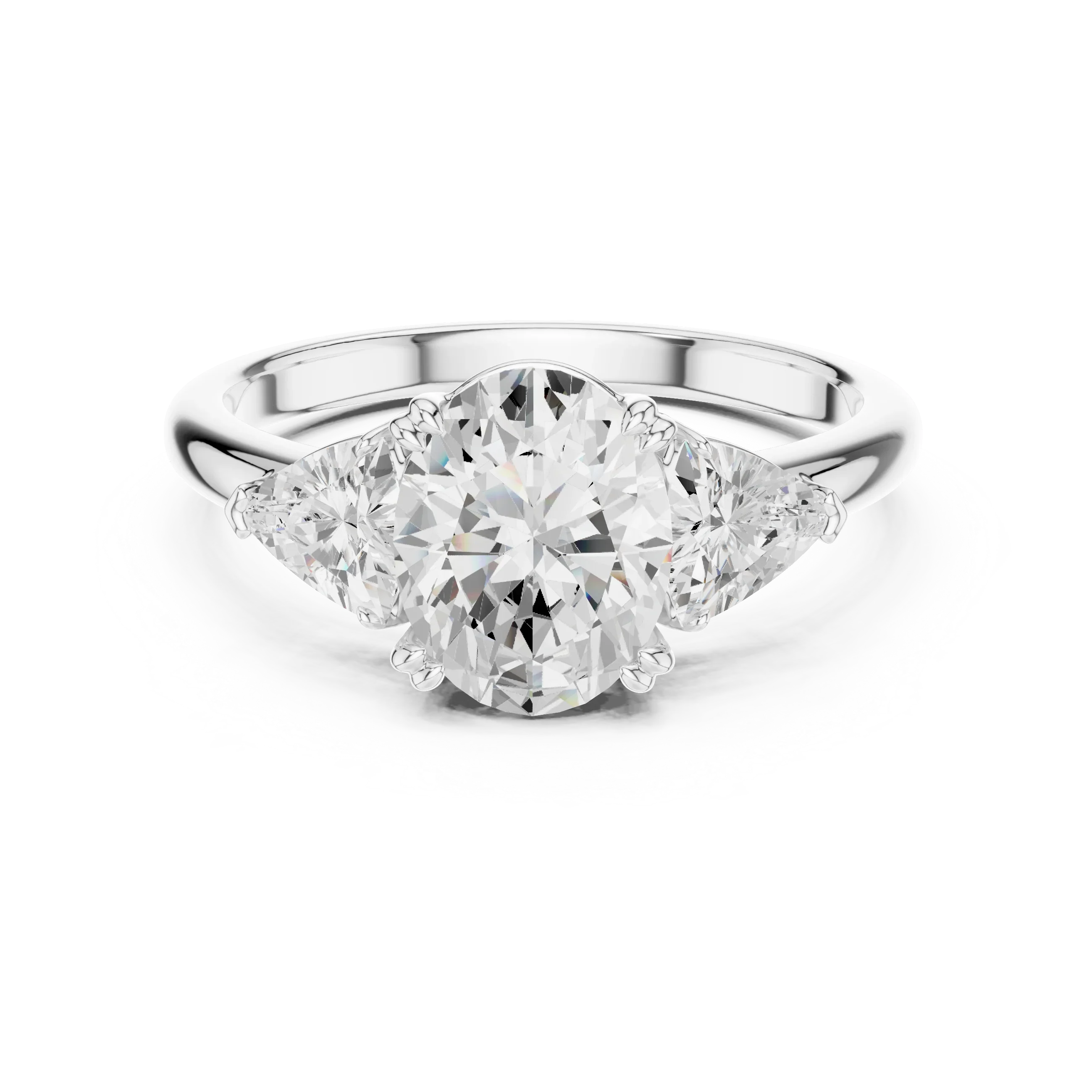 Oval Cut Diamond Three Stone Engagement Ring