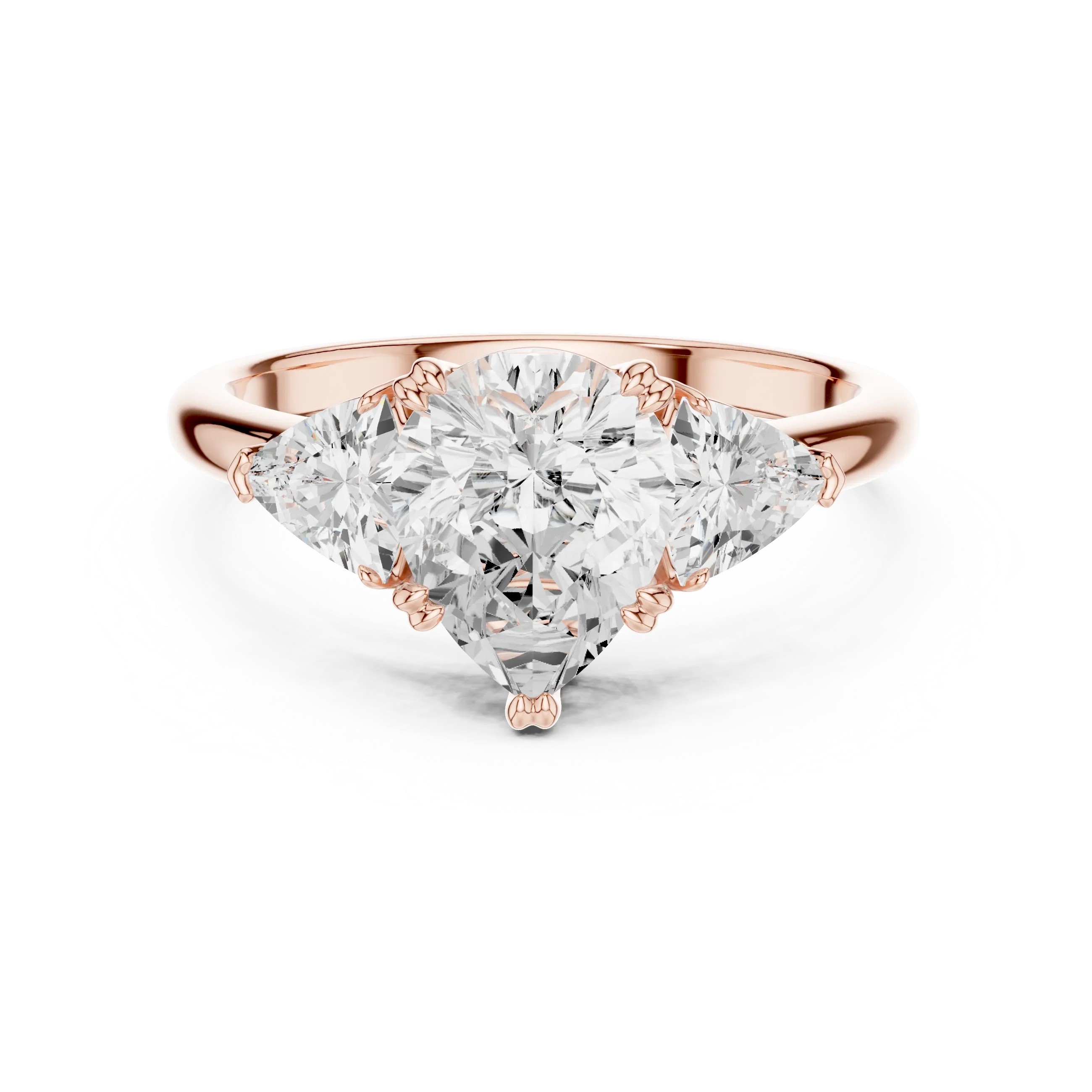 Pear Cut Diamond Three Stone Engagement Ring
