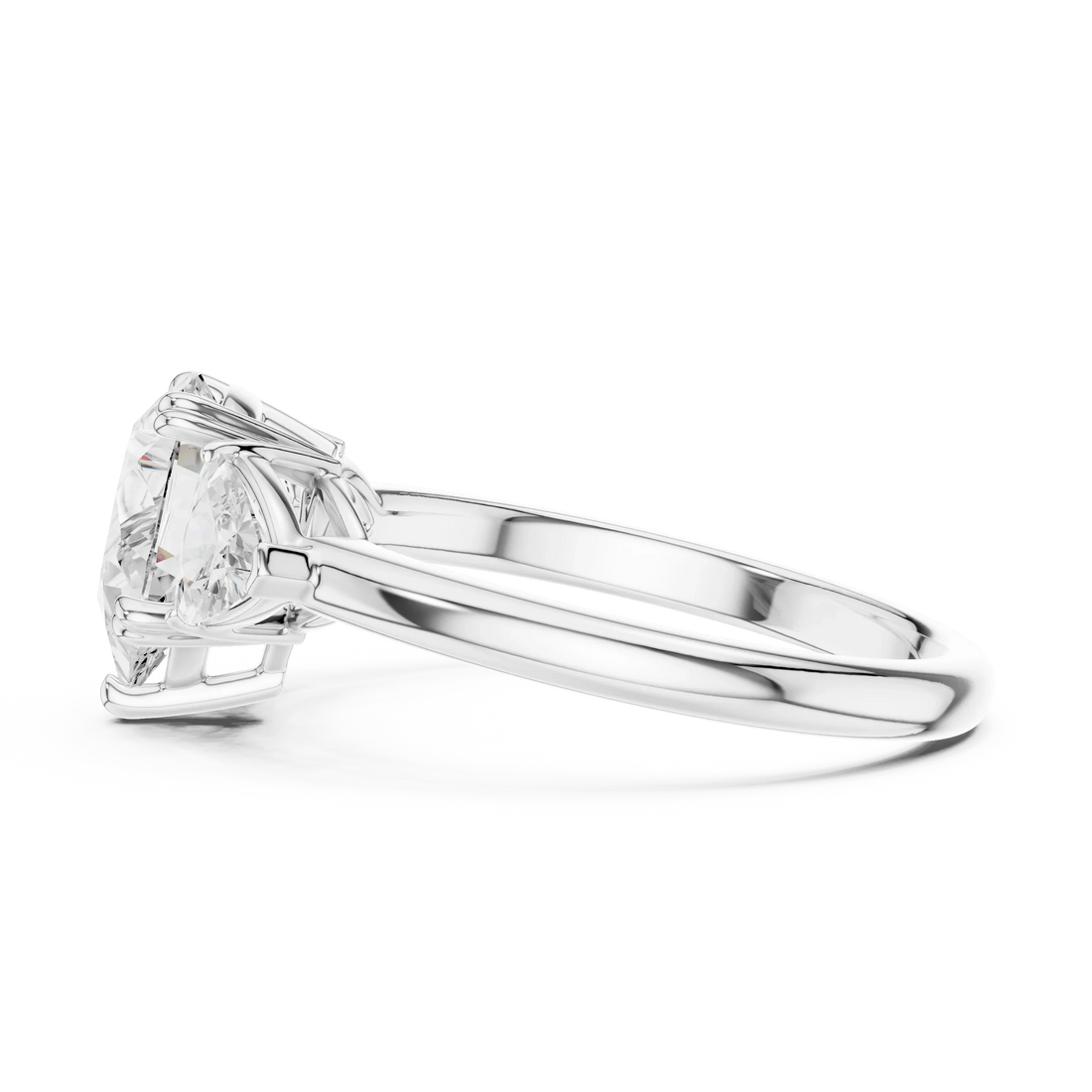 Pear Cut Diamond Three Stone Engagement Ring