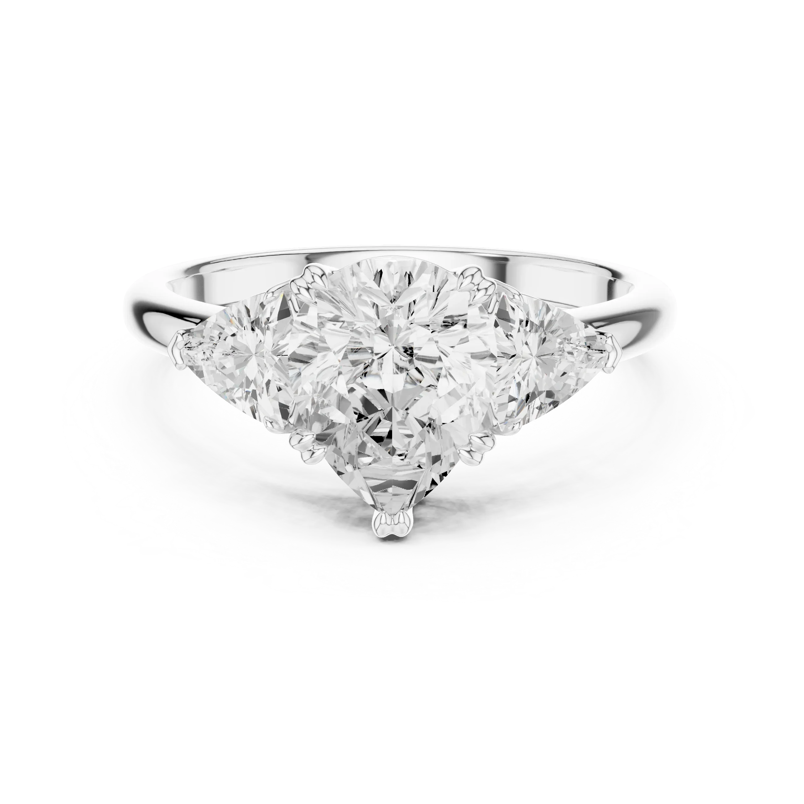 Pear Cut Diamond Three Stone Engagement Ring