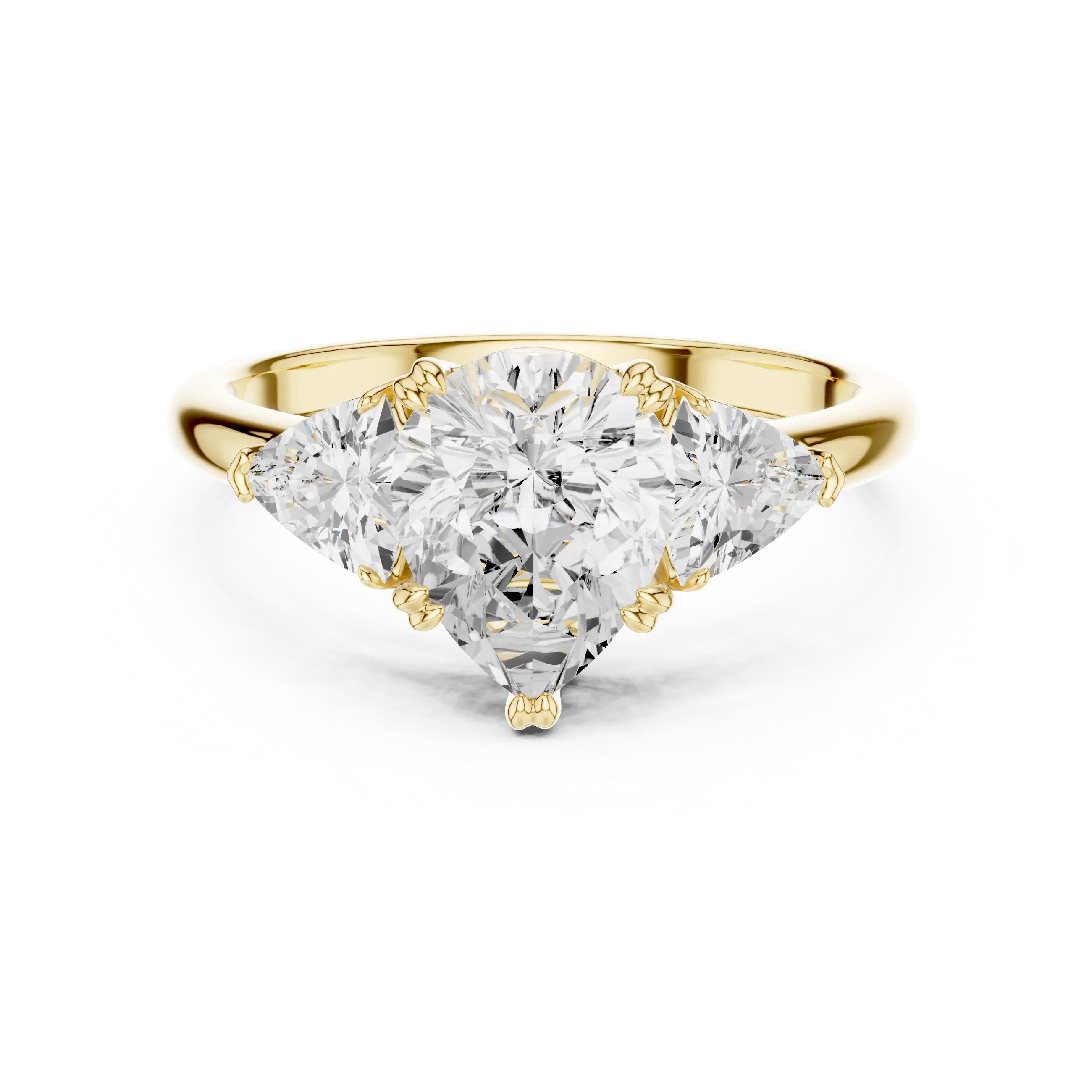 Pear Cut Diamond Three Stone Engagement Ring