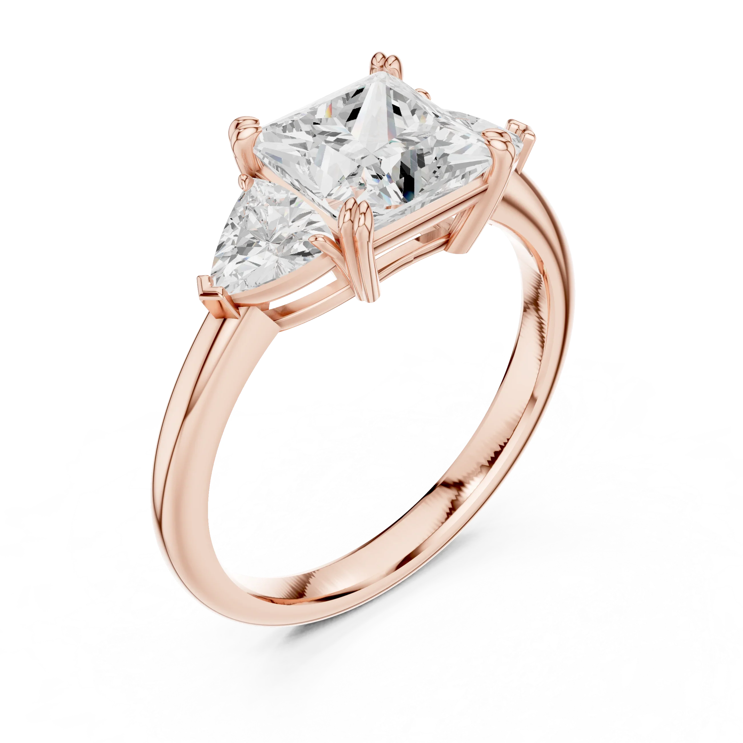Princess Cut Diamond Three Stone Engagement Ring
