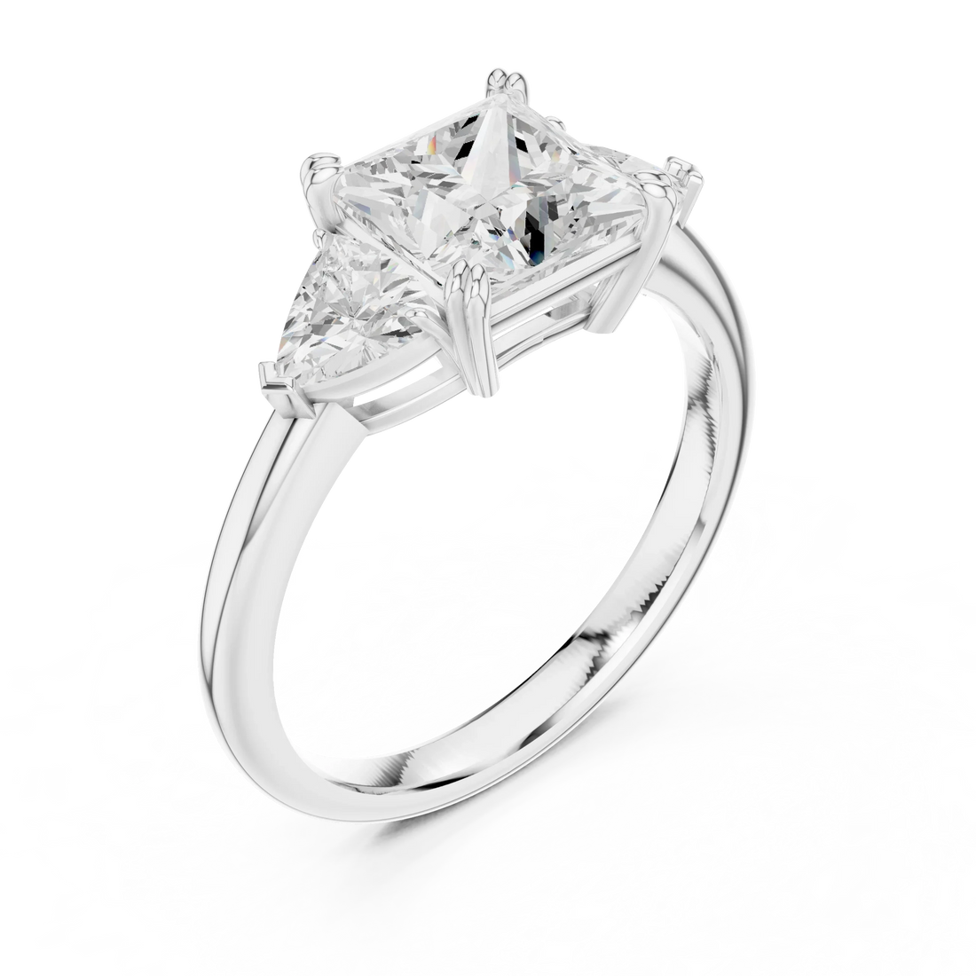 Princess Cut Diamond Three Stone Engagement Ring
