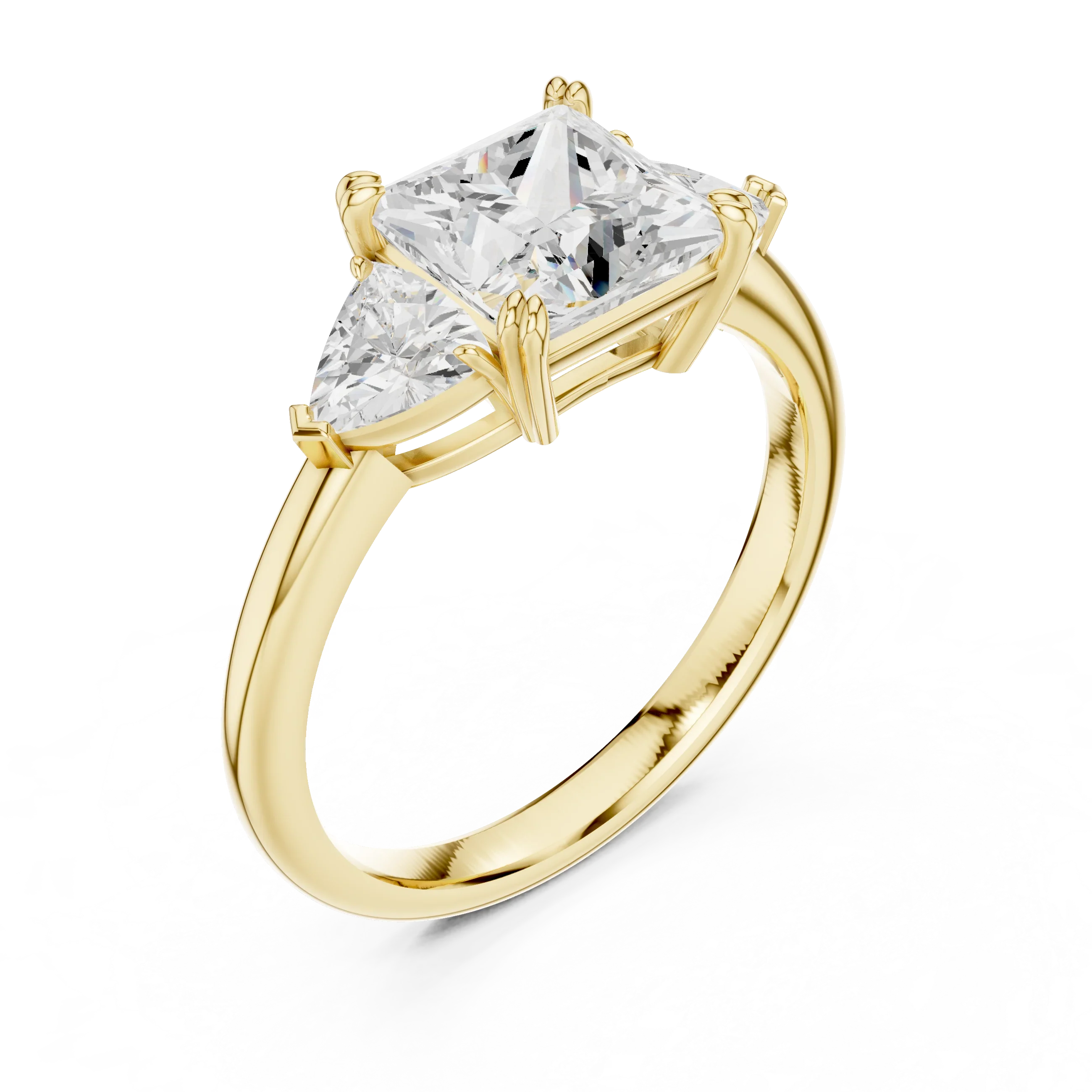 Princess Cut Diamond Three Stone Engagement Ring