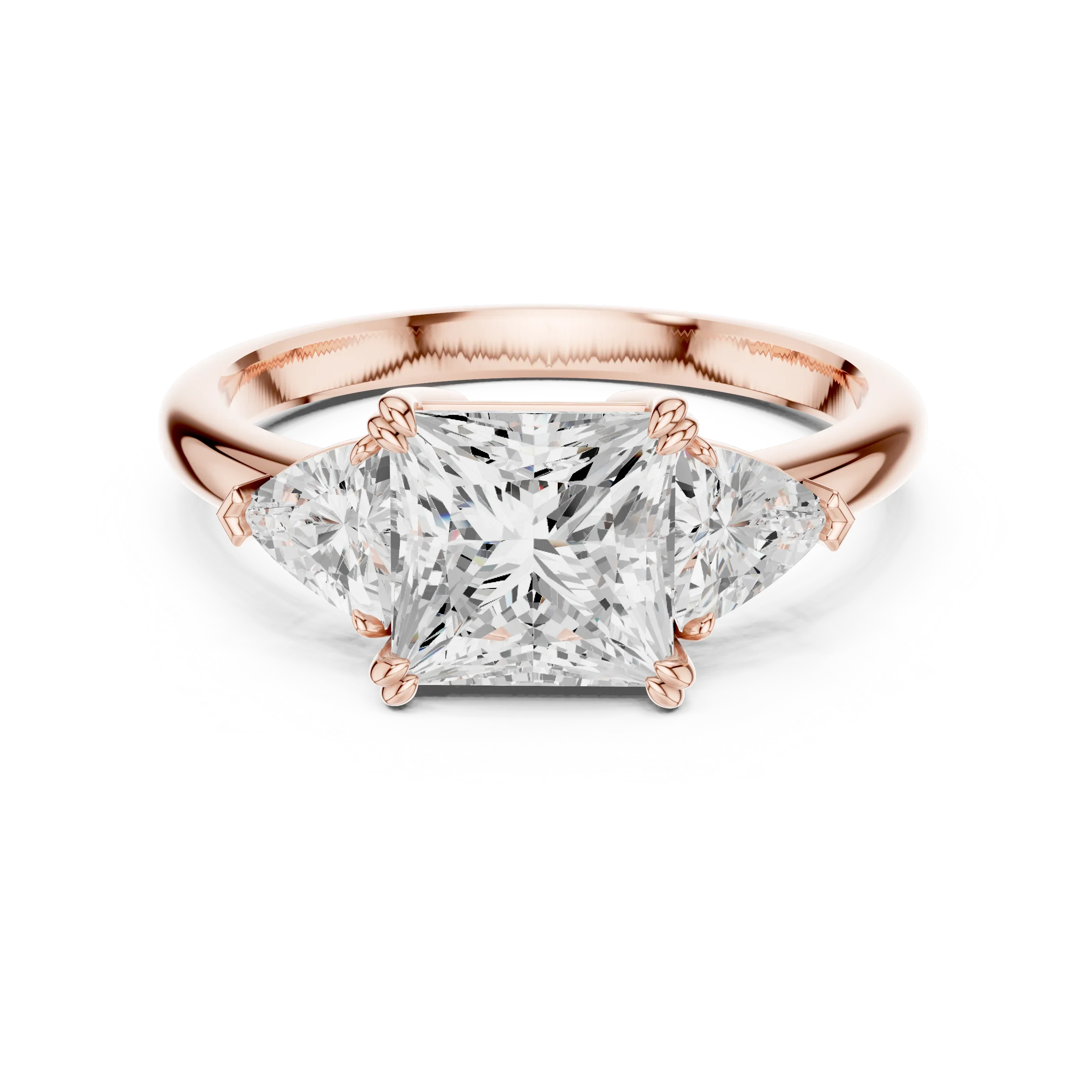 Princess Cut Diamond Three Stone Engagement Ring