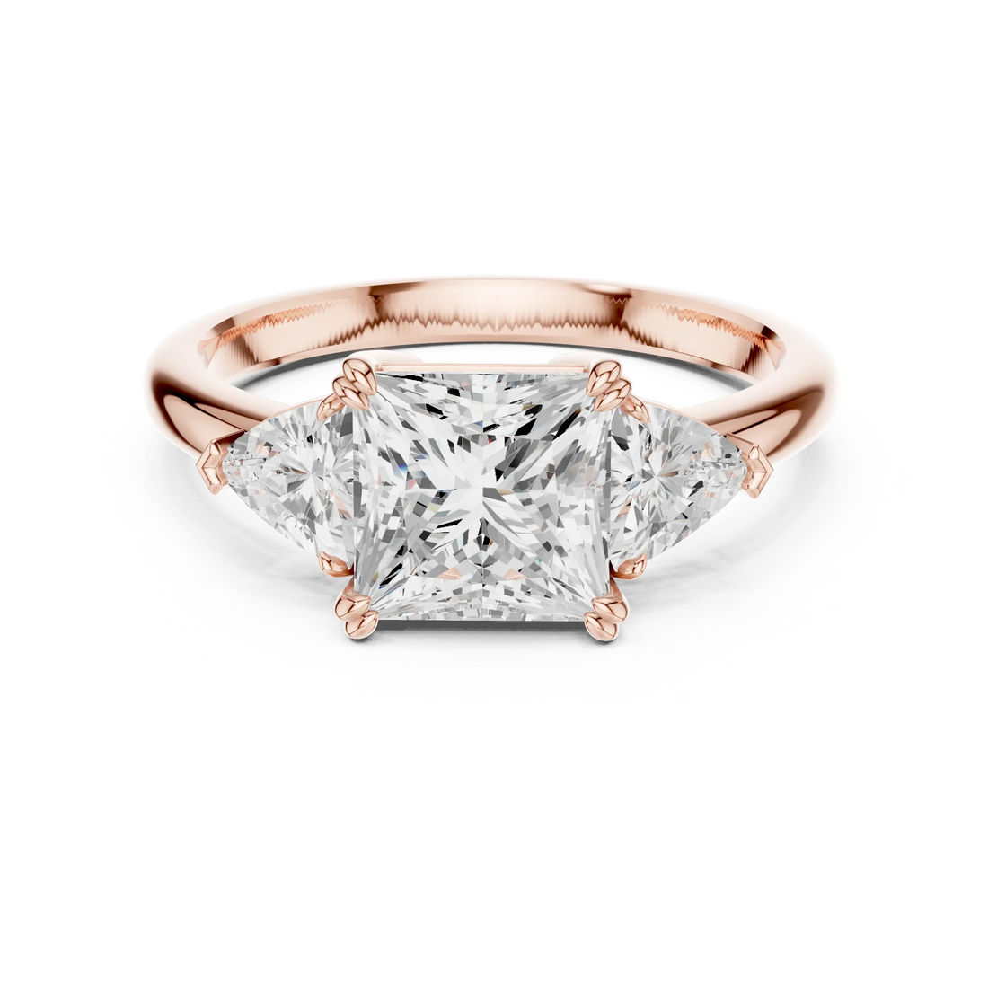 Princess Cut Diamond Three Stone Engagement Ring