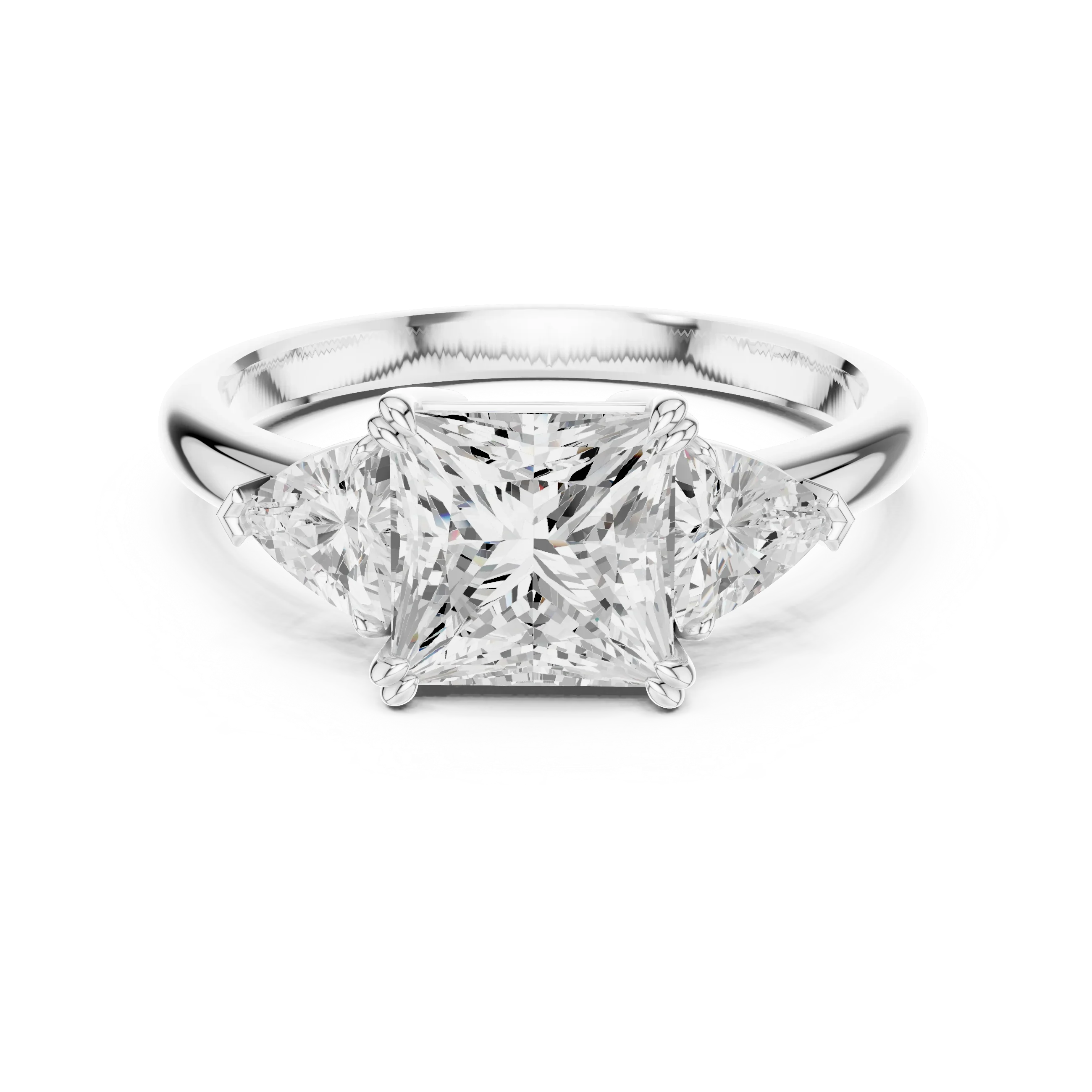 Princess Cut Diamond Three Stone Engagement Ring