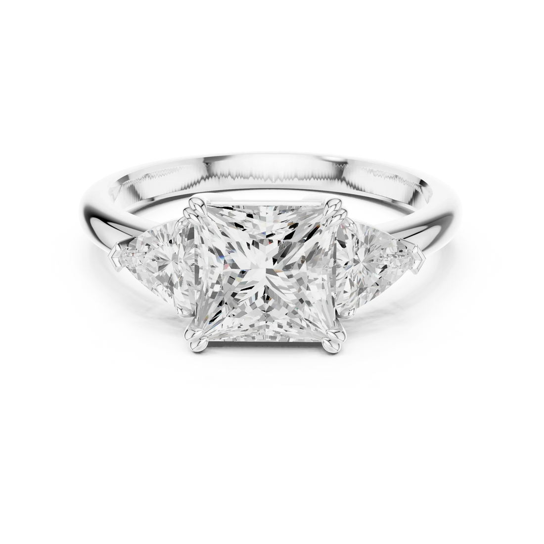 Princess Cut Diamond Three Stone Engagement Ring