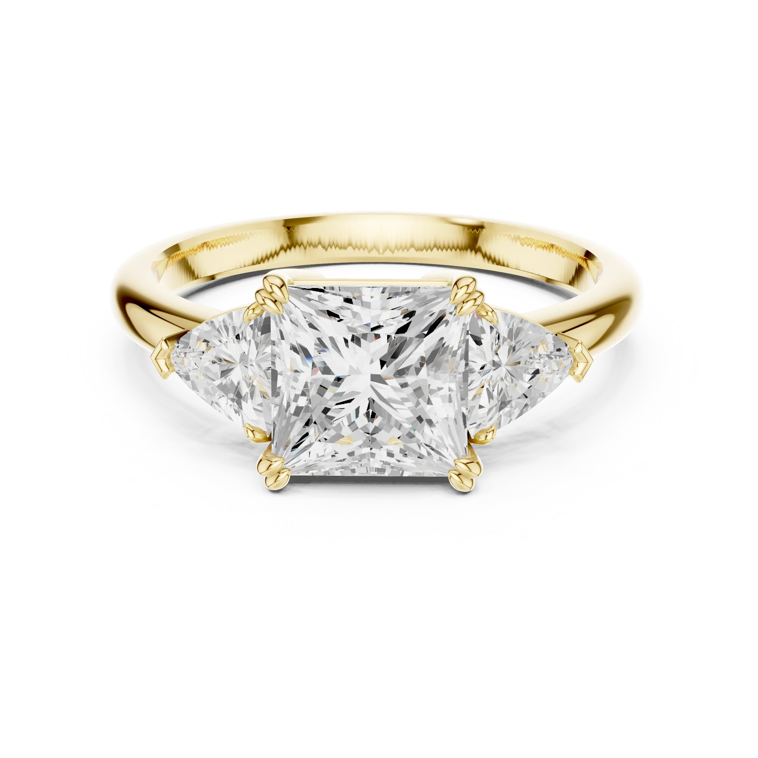 Princess Cut Diamond Three Stone Engagement Ring