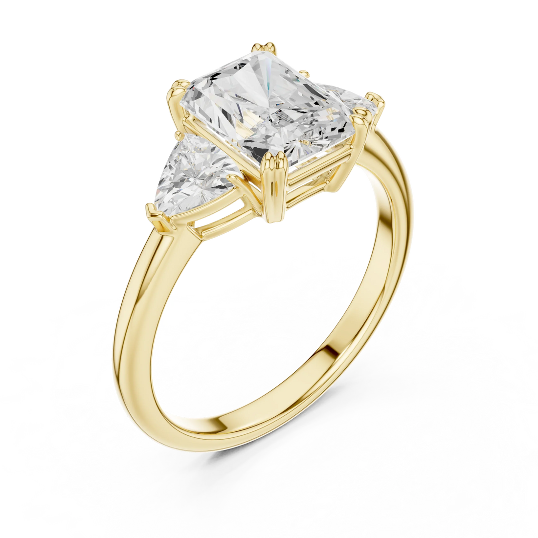 Radiant Cut Diamond Three Stone Engagement Ring