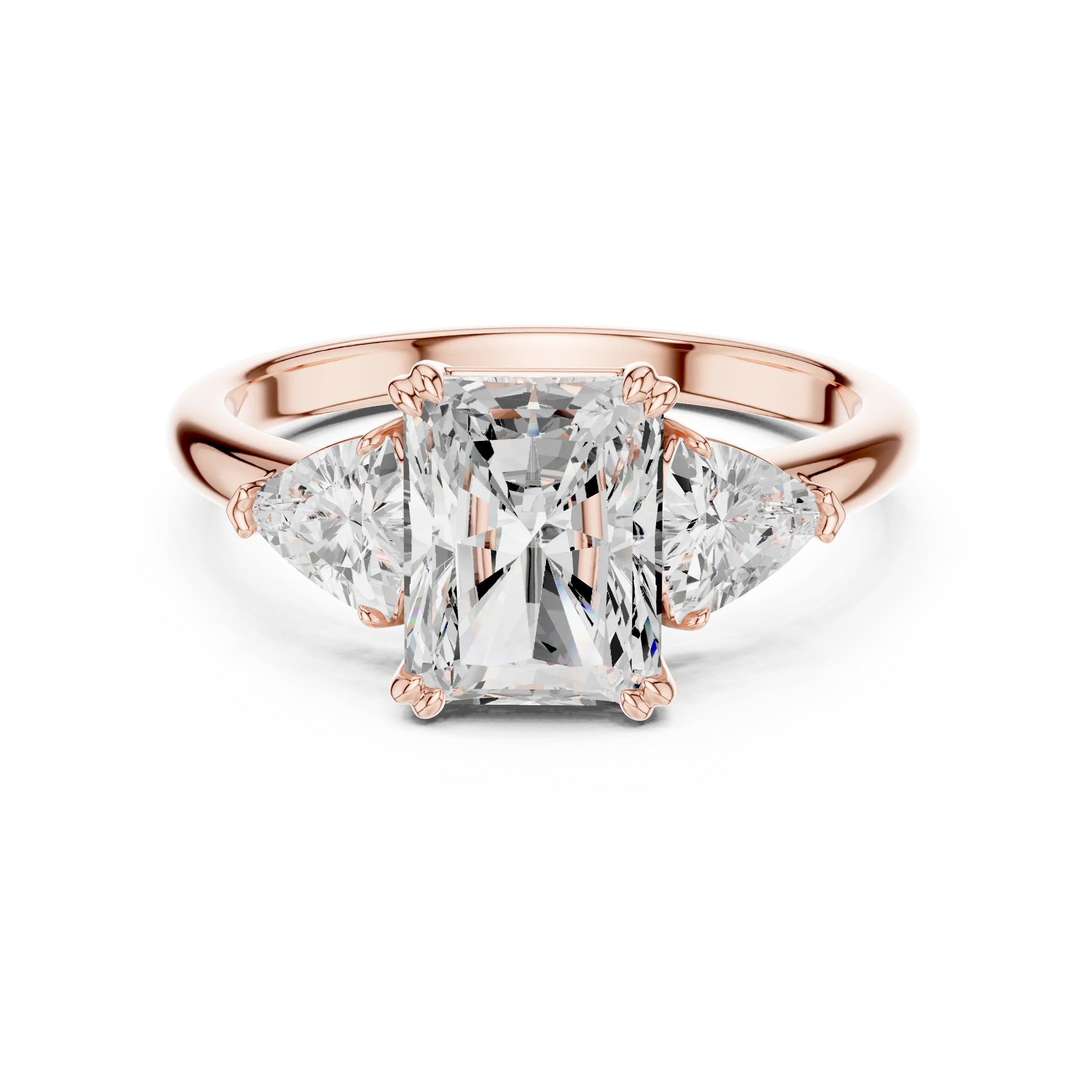 Radiant Cut Diamond Three Stone Engagement Ring
