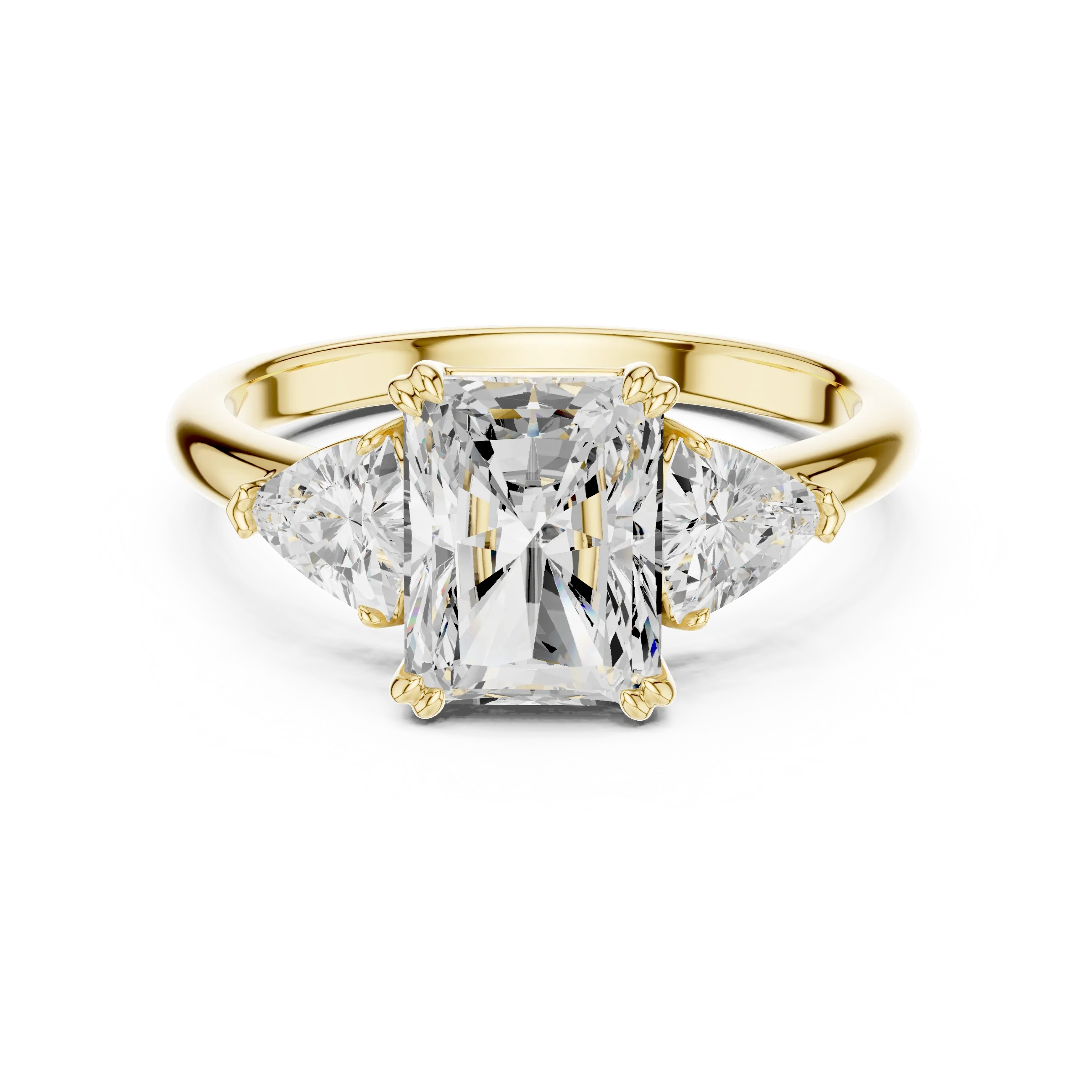 Radiant Cut Diamond Three Stone Engagement Ring
