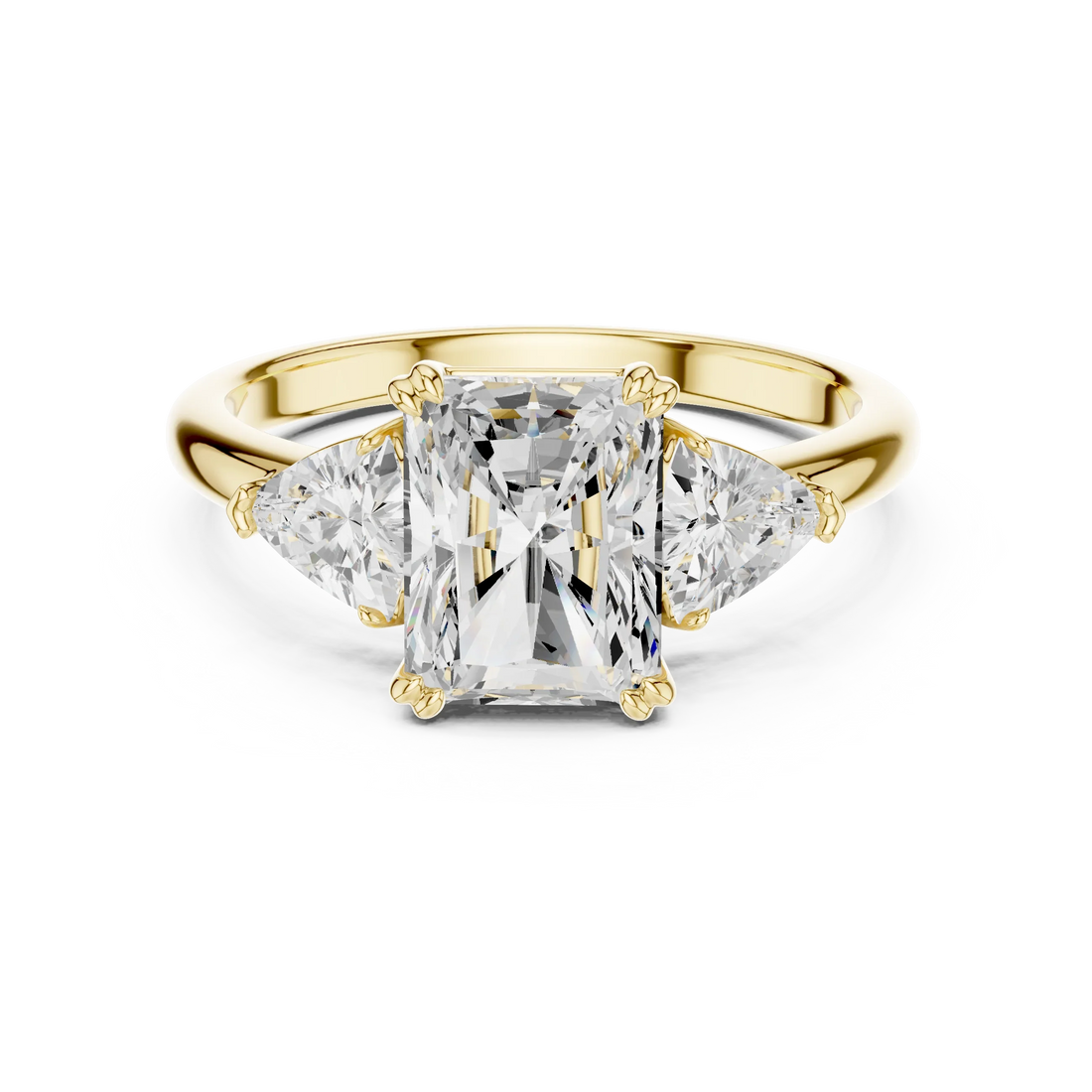 Radiant Cut Diamond Three Stone Engagement Ring