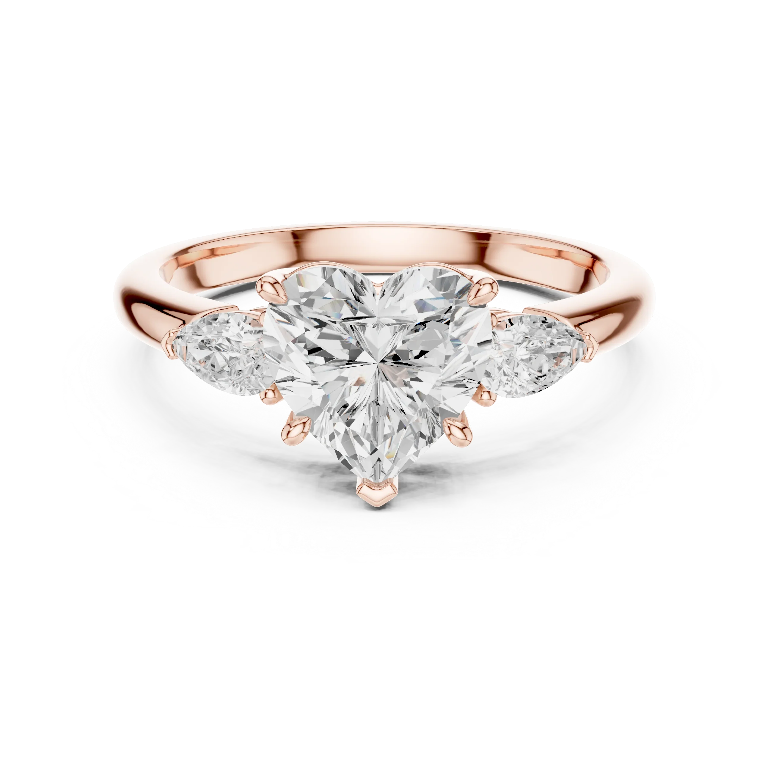 Heart Cut Diamond Three-Stone Engagement Ring