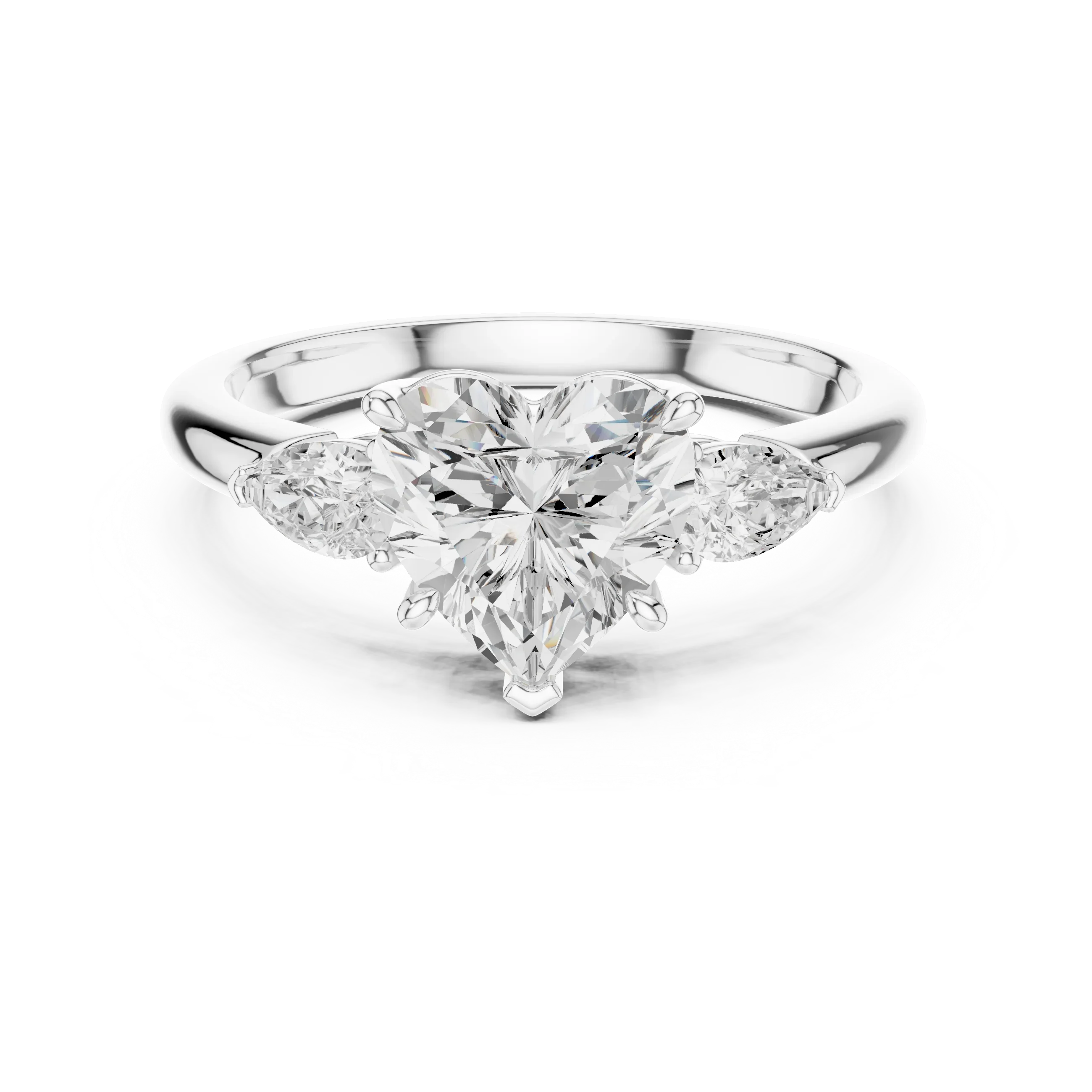 Heart Cut Diamond Three-Stone Engagement Ring